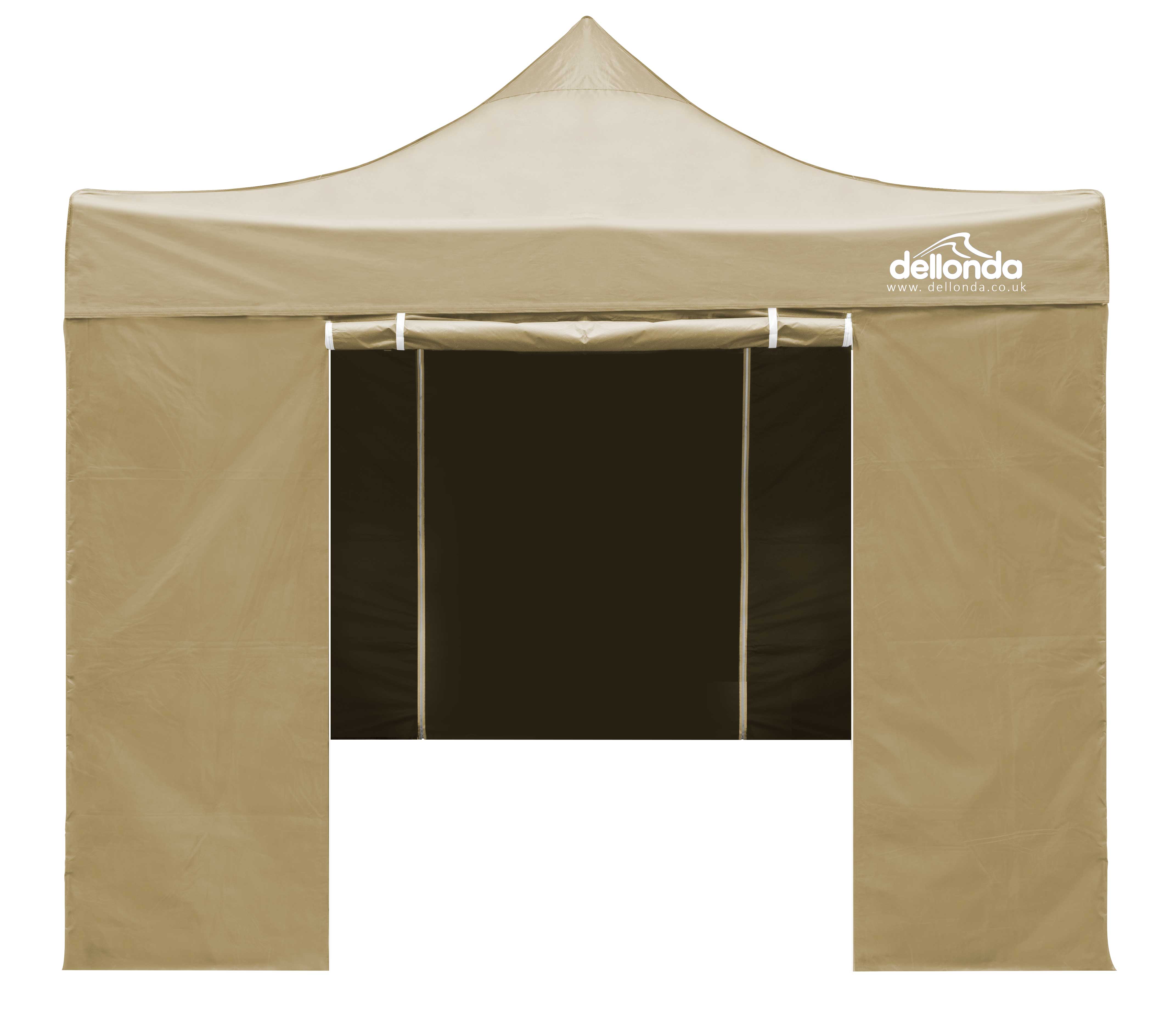 Premium 2x2m Pop-Up Gazebo & Side Walls, Water Resistant with Carry Bag, Stakes & Weight Bags - Beige - DG160 - Dellonda