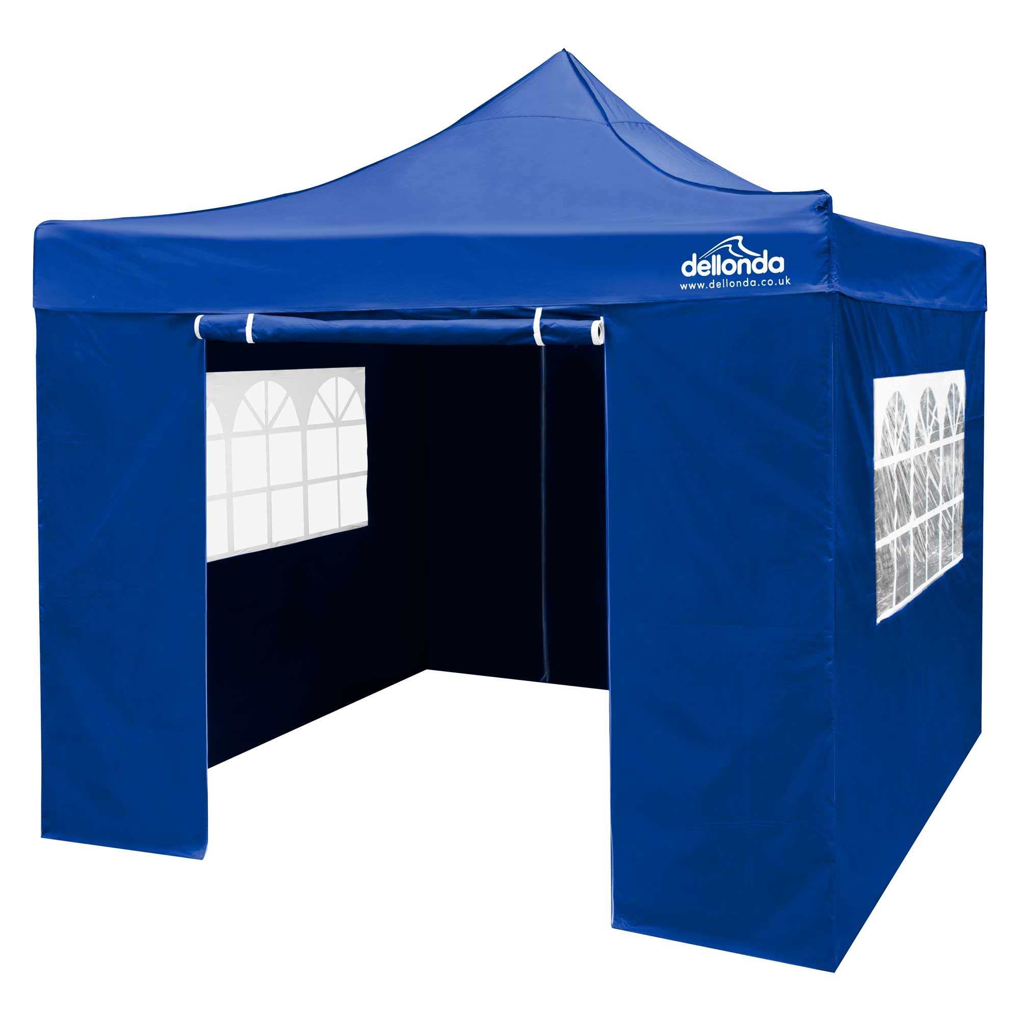 Premium 2x2m Pop-Up Gazebo & Side Walls, Water Resistant with Carry Bag, Stakes & Weight Bags - Blue - DG161 - Dellonda