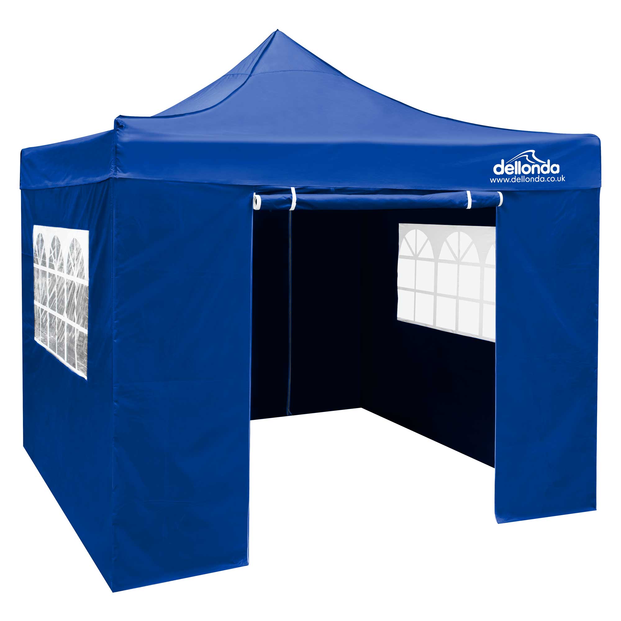 Premium 2x2m Pop-Up Gazebo & Side Walls, Water Resistant with Carry Bag, Stakes & Weight Bags - Blue - DG161 - Dellonda