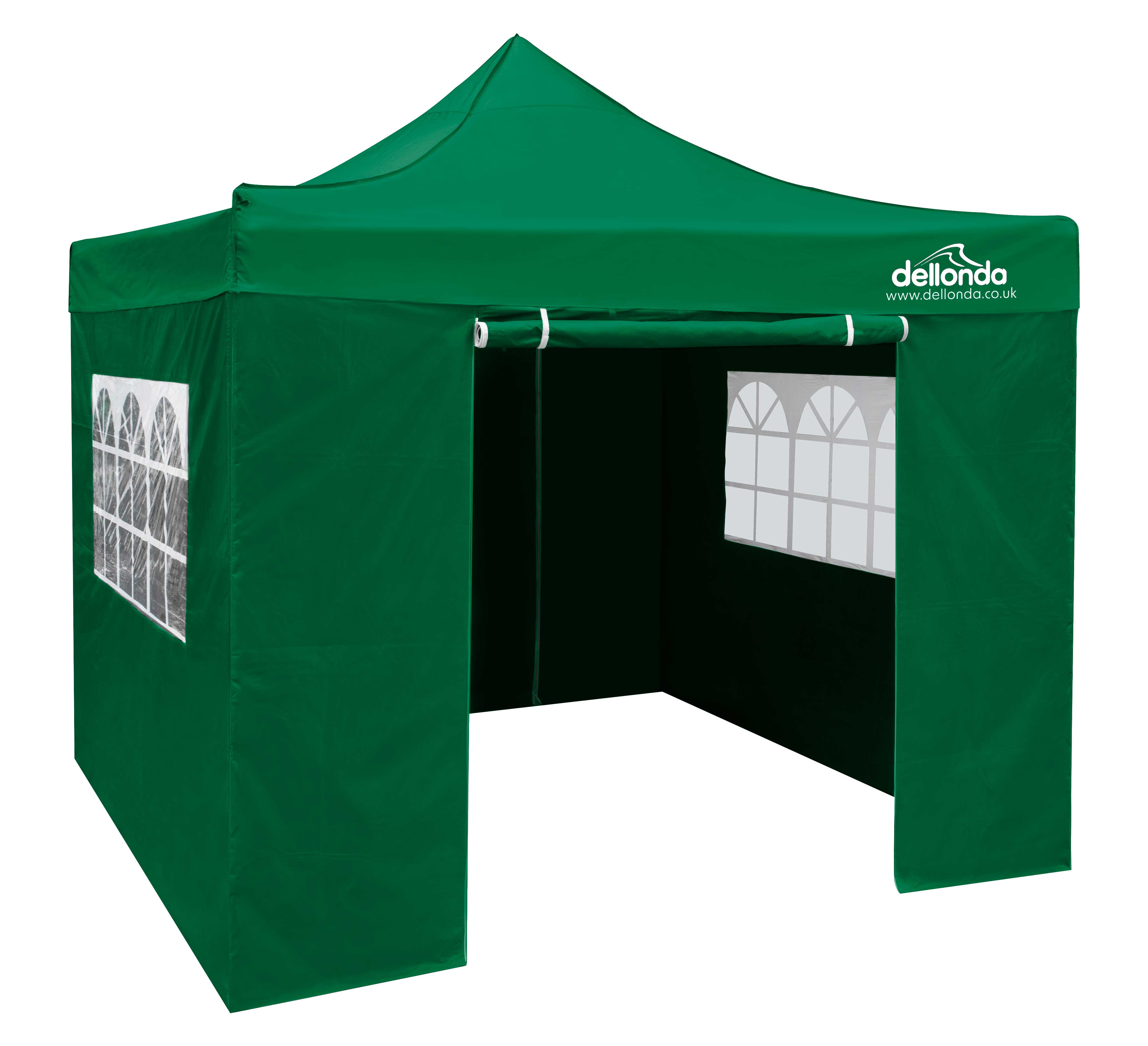 Premium 2x2m Pop-Up Gazebo & Side Walls, Water Resistant with Carry Bag, Stakes & Weight Bags - Green - DG162 - Dellonda