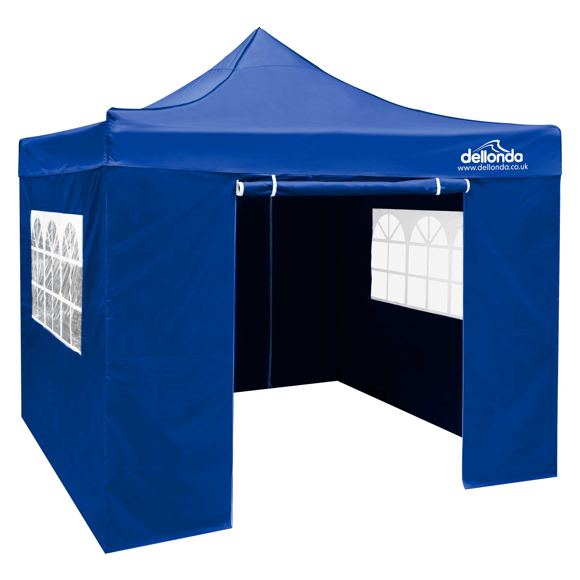 Premium 3x3m Pop-Up Gazebo & Side Walls, Water Resistant with Carry Bag, Stakes & Weight Bags - Blue - DG165 - Dellonda