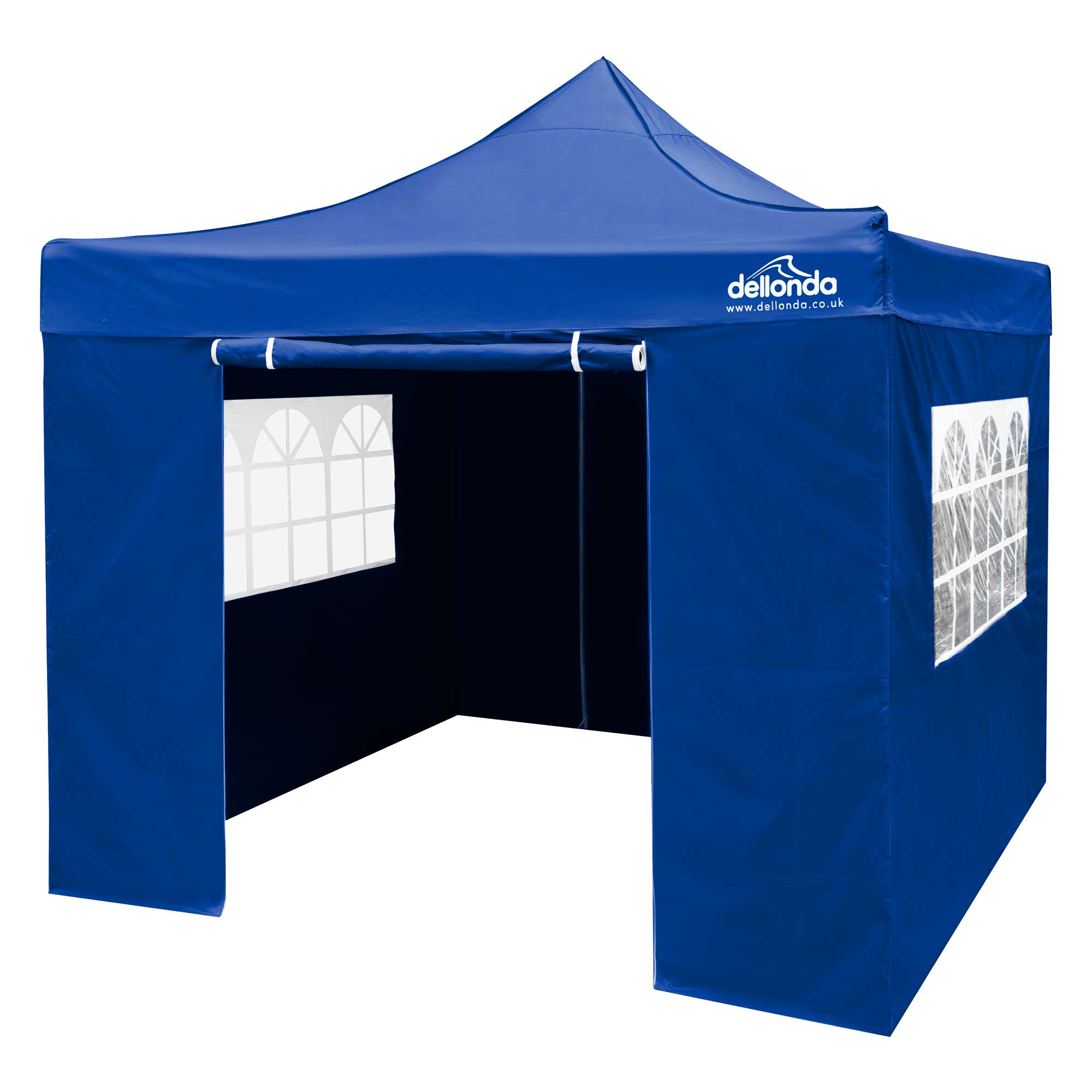 Premium 3x3m Pop-Up Gazebo & Side Walls, Water Resistant with Carry Bag, Stakes & Weight Bags - Blue - DG165 - Dellonda