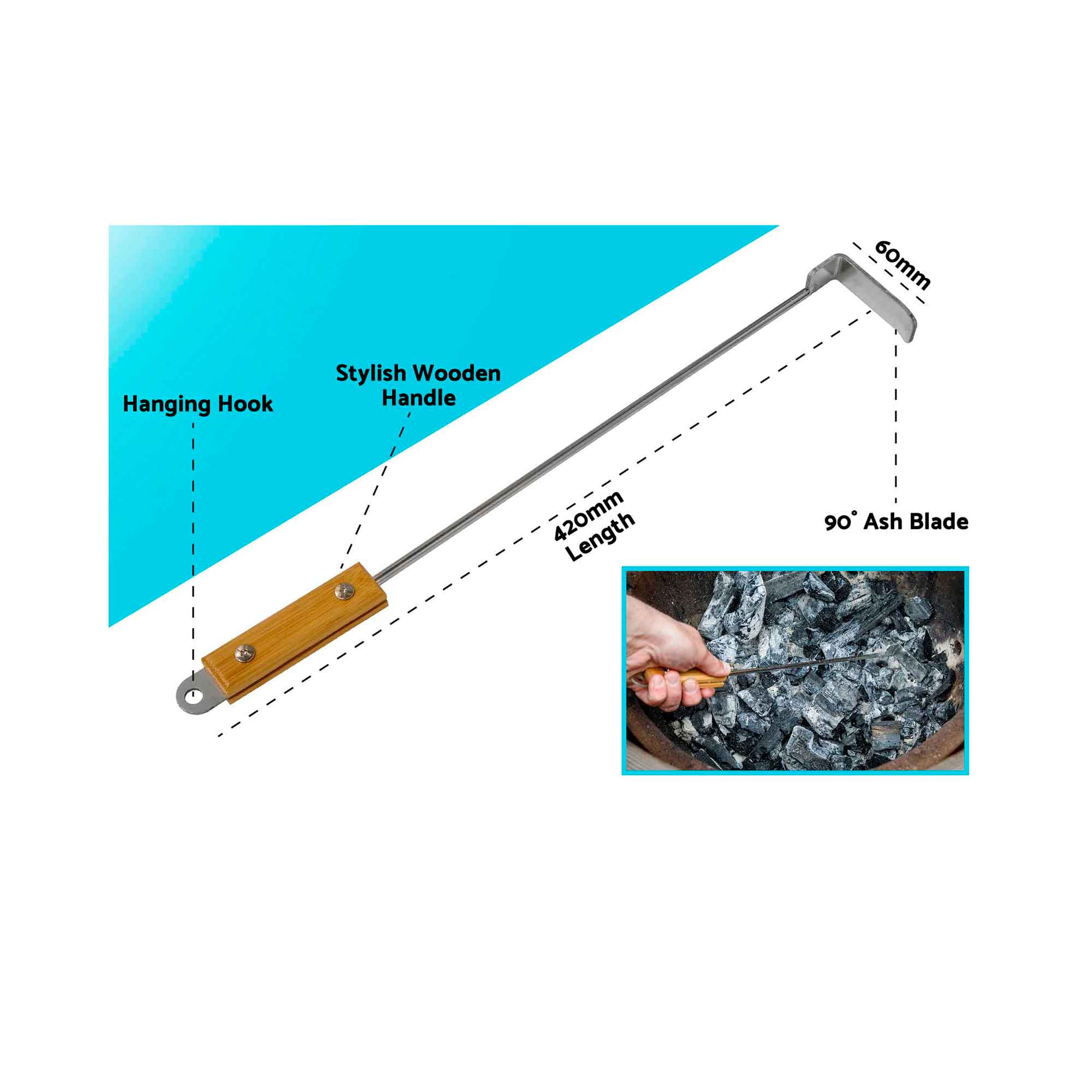 Ash Scraper Tool for Kamado BBQ - DG180 - Dellonda