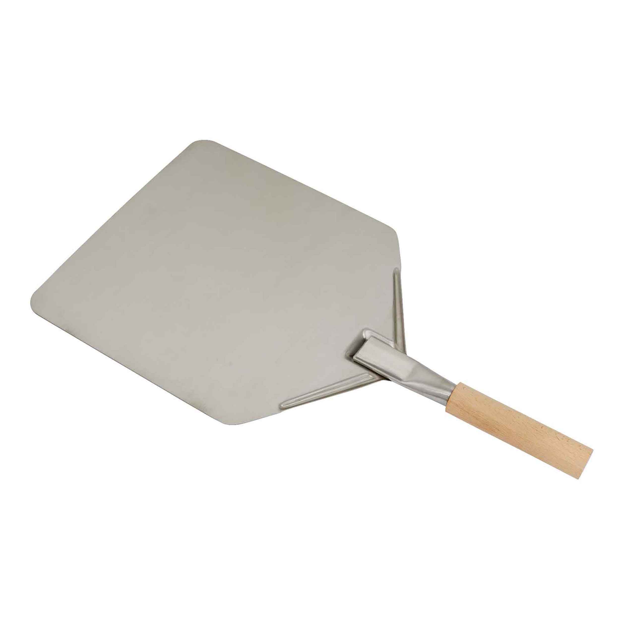 Stainless Steel Pizza Peel, 11 x 15" with 5" Wooden Handle - DG39 - Dellonda