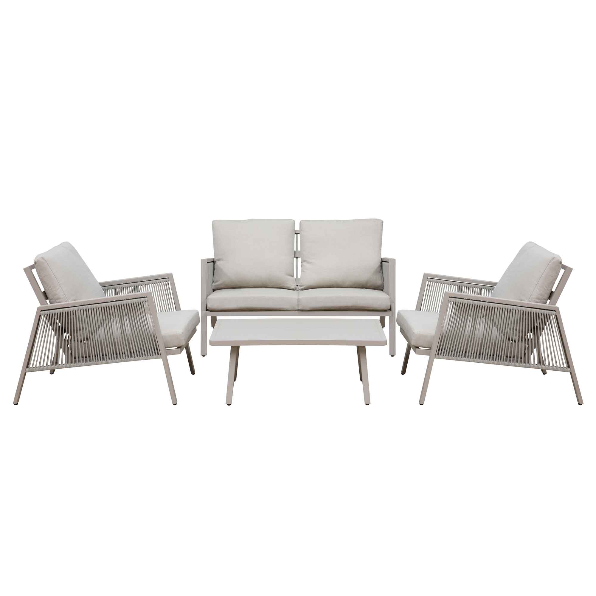 Fusion 4 Piece Outdoor Aluminium Sofa Set - DG56 - Dellonda