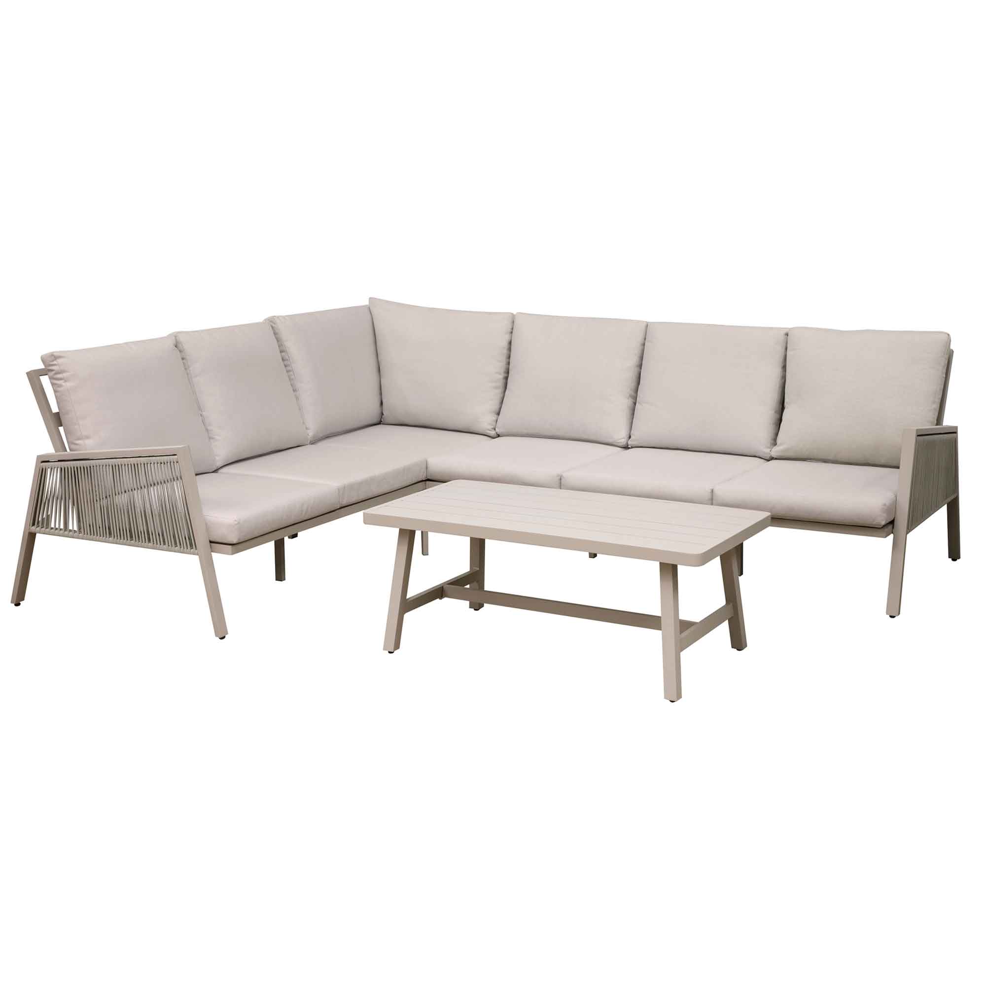 Fusion 4 Piece Outdoor Aluminium Corner Sofa Set - DG57 - Dellonda