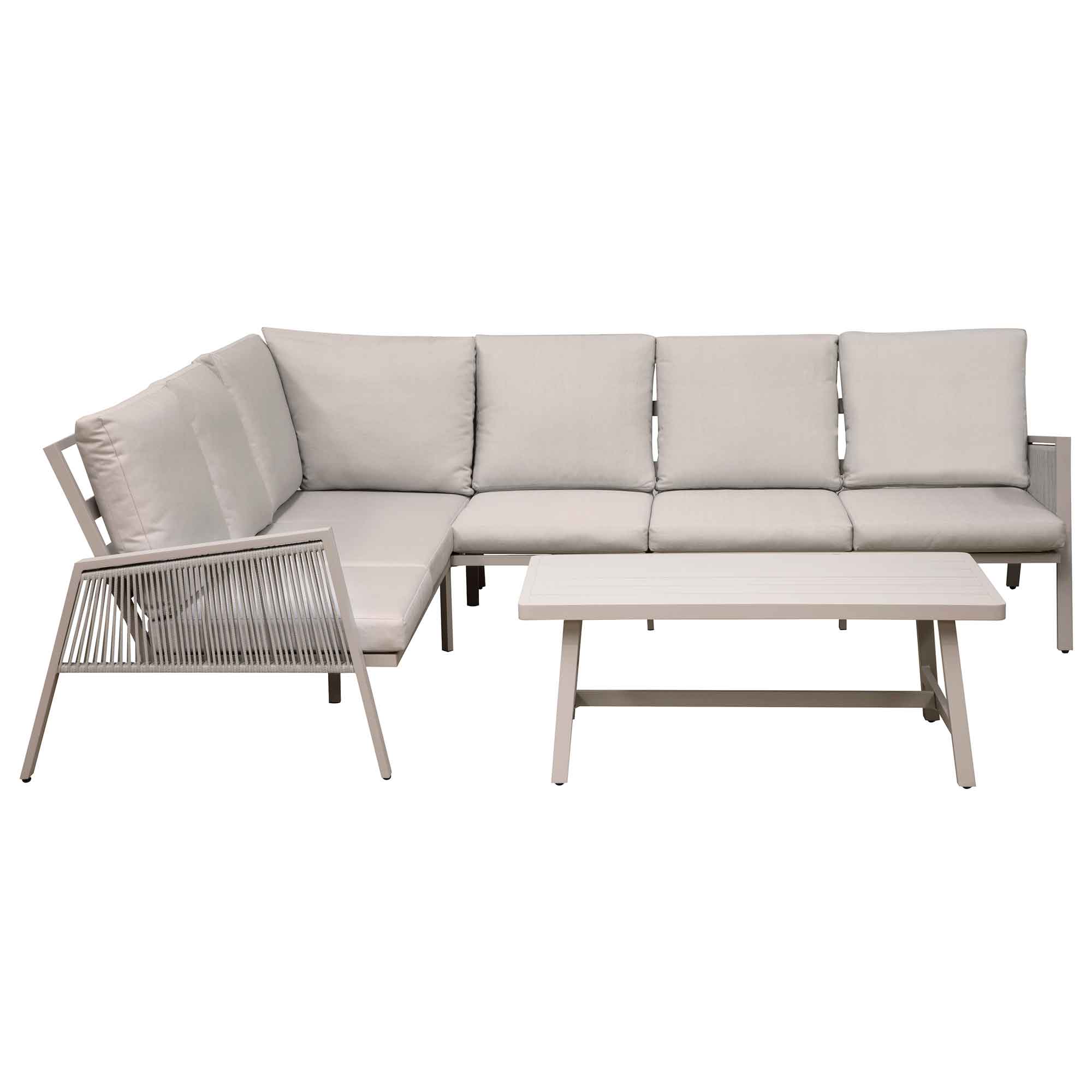 Fusion 4 Piece Outdoor Aluminium Corner Sofa Set - DG57 - Dellonda