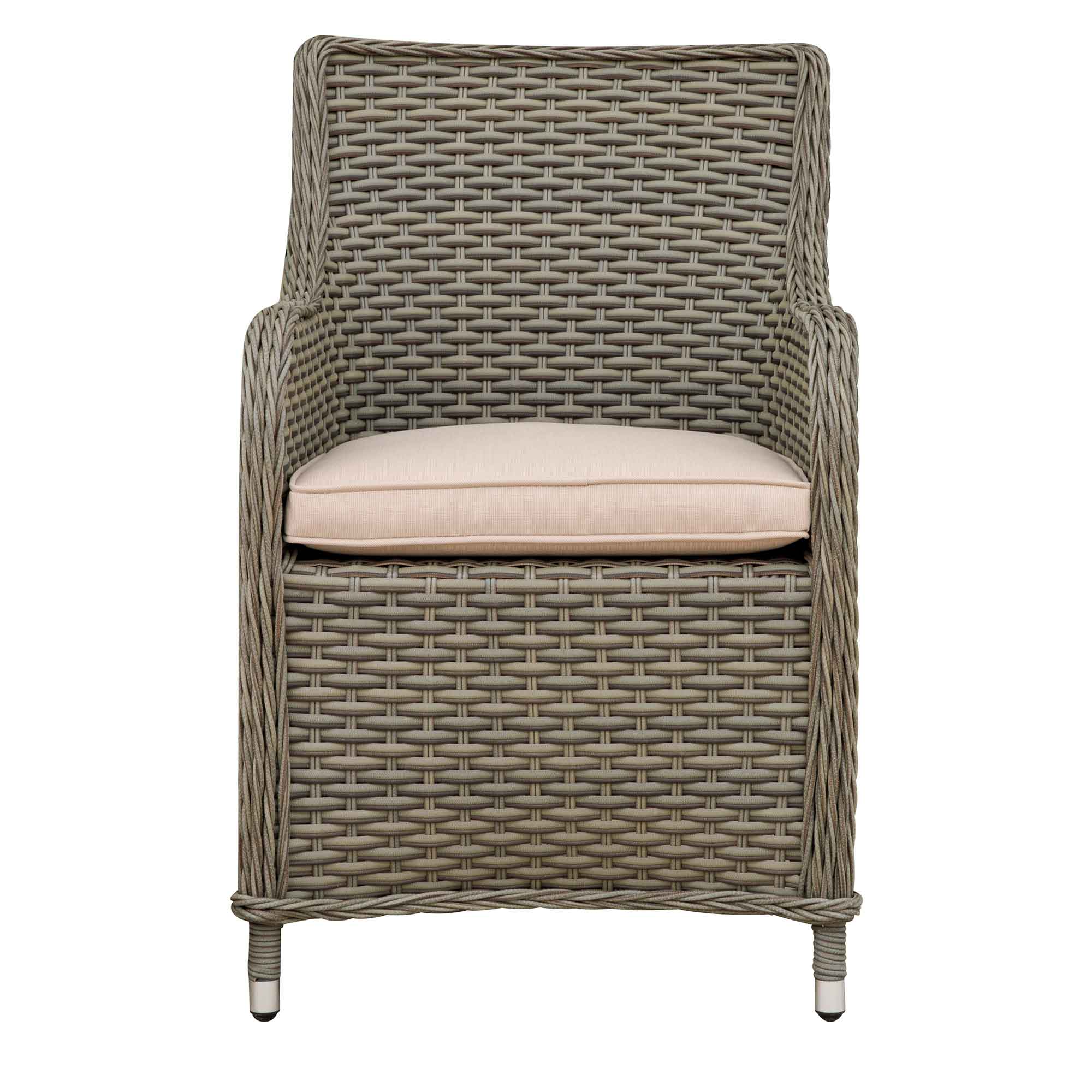 Chester Rattan Wicker Garden Dining Chairs with Cushion - DG64 - Dellonda