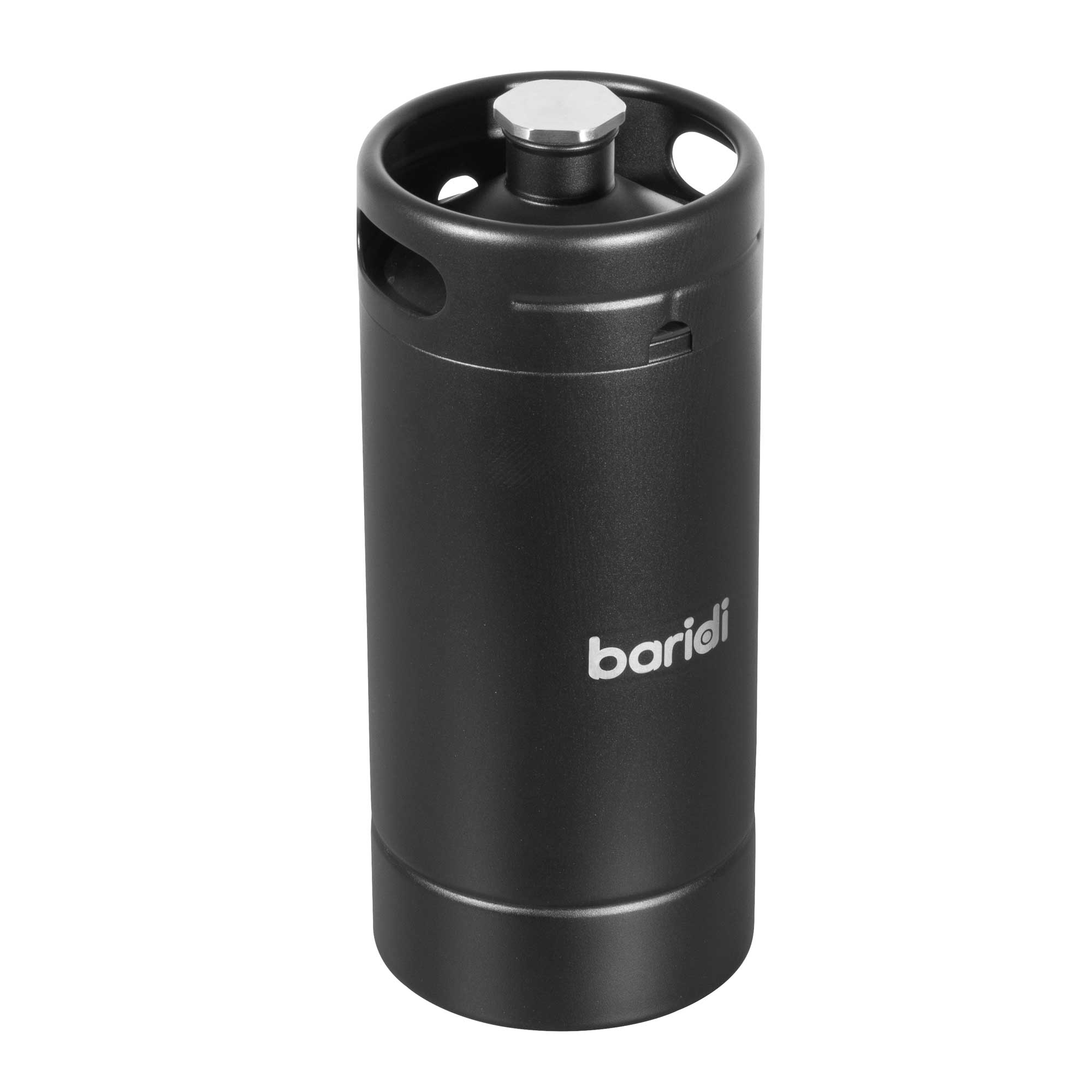 Baridi Stainless Steel Growler Keg 3.78L, Matte Black suitable for Soft Drinks and Beer- DH101 - Dellonda