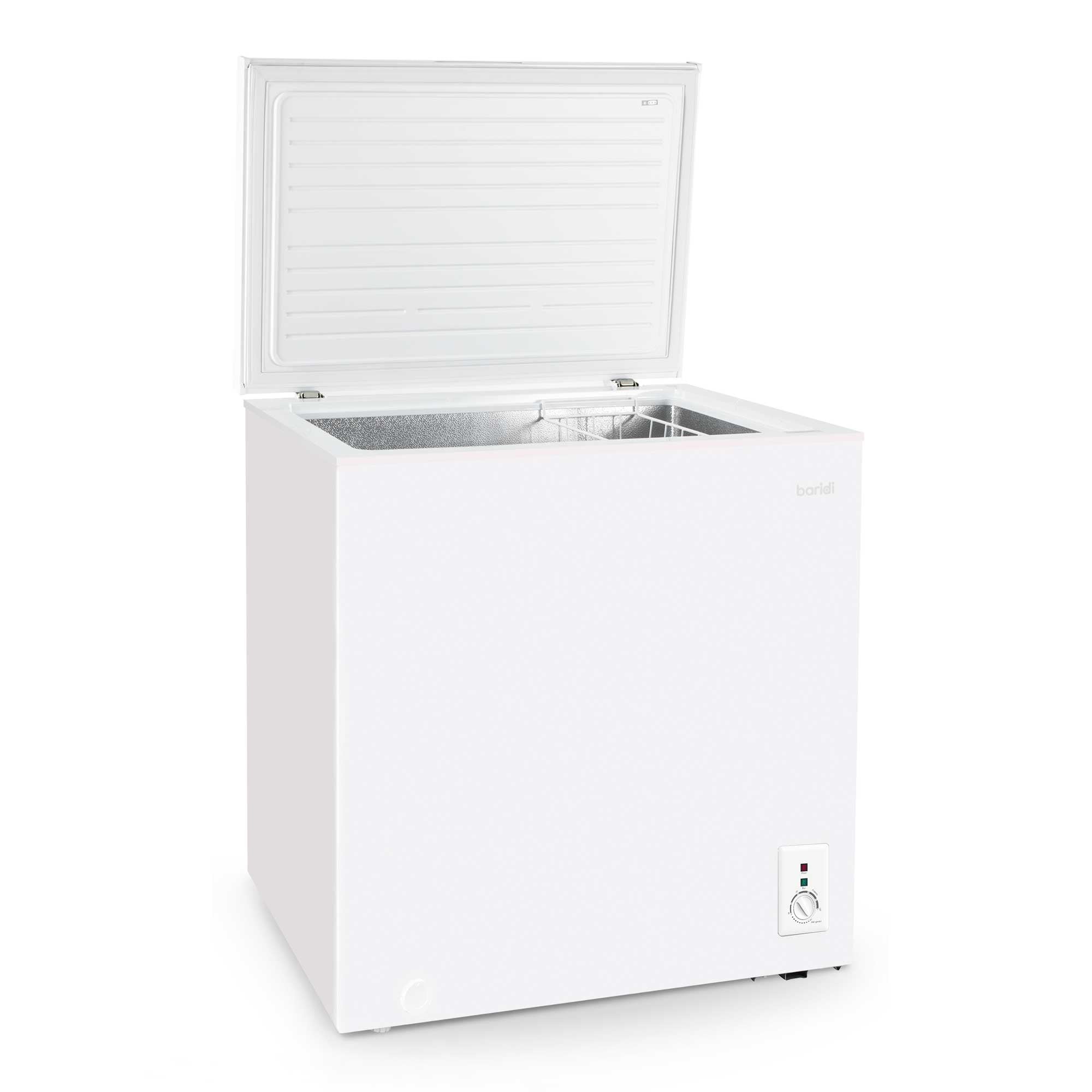 Baridi Freestanding Chest Freezer, 99L, Garage and Outbuilding Safe, Adj. Thermostat, White - DH116