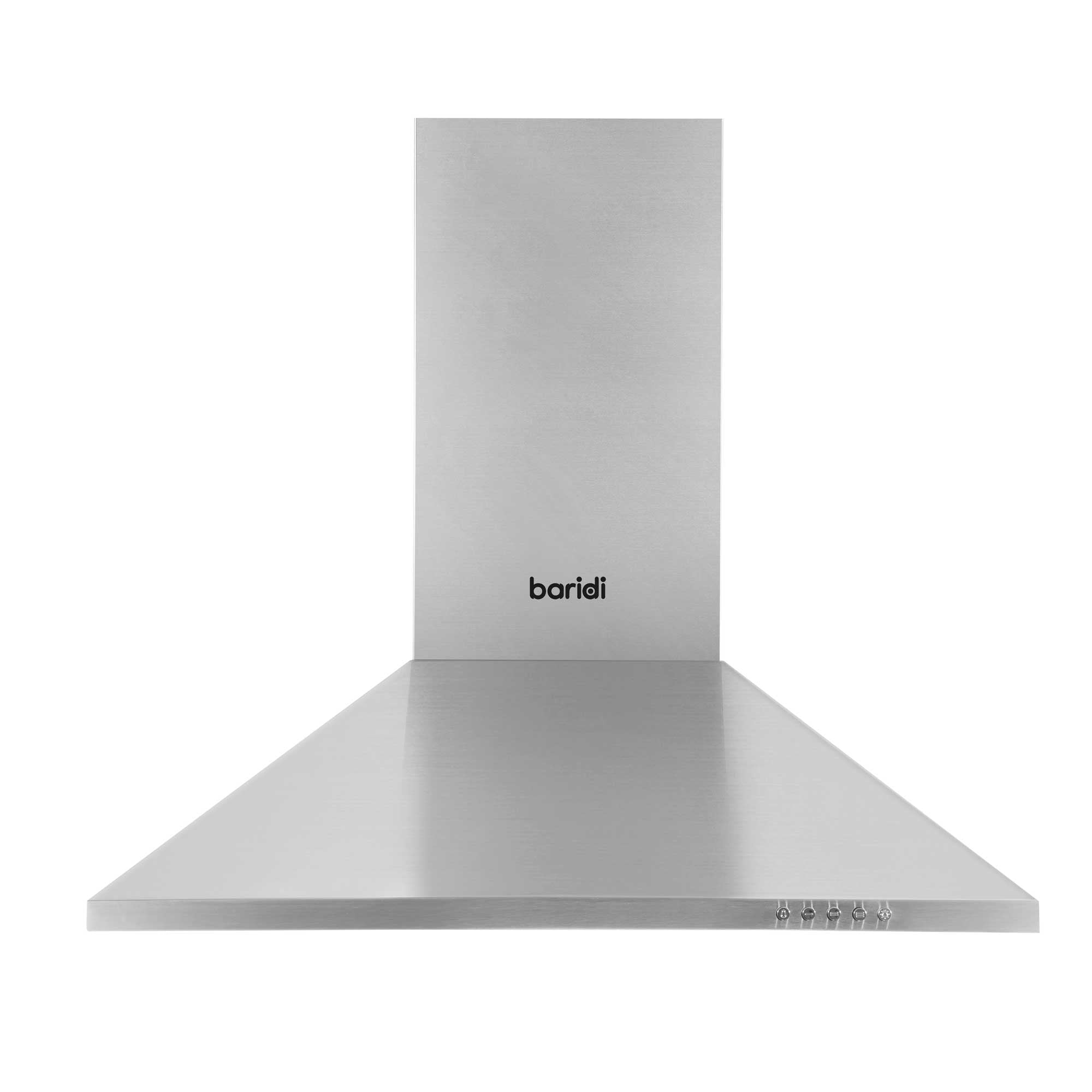 Baridi 60cm Chimney Style Cooker Hood with Carbon Filters, Stainless Steel - DH126 - Dellonda