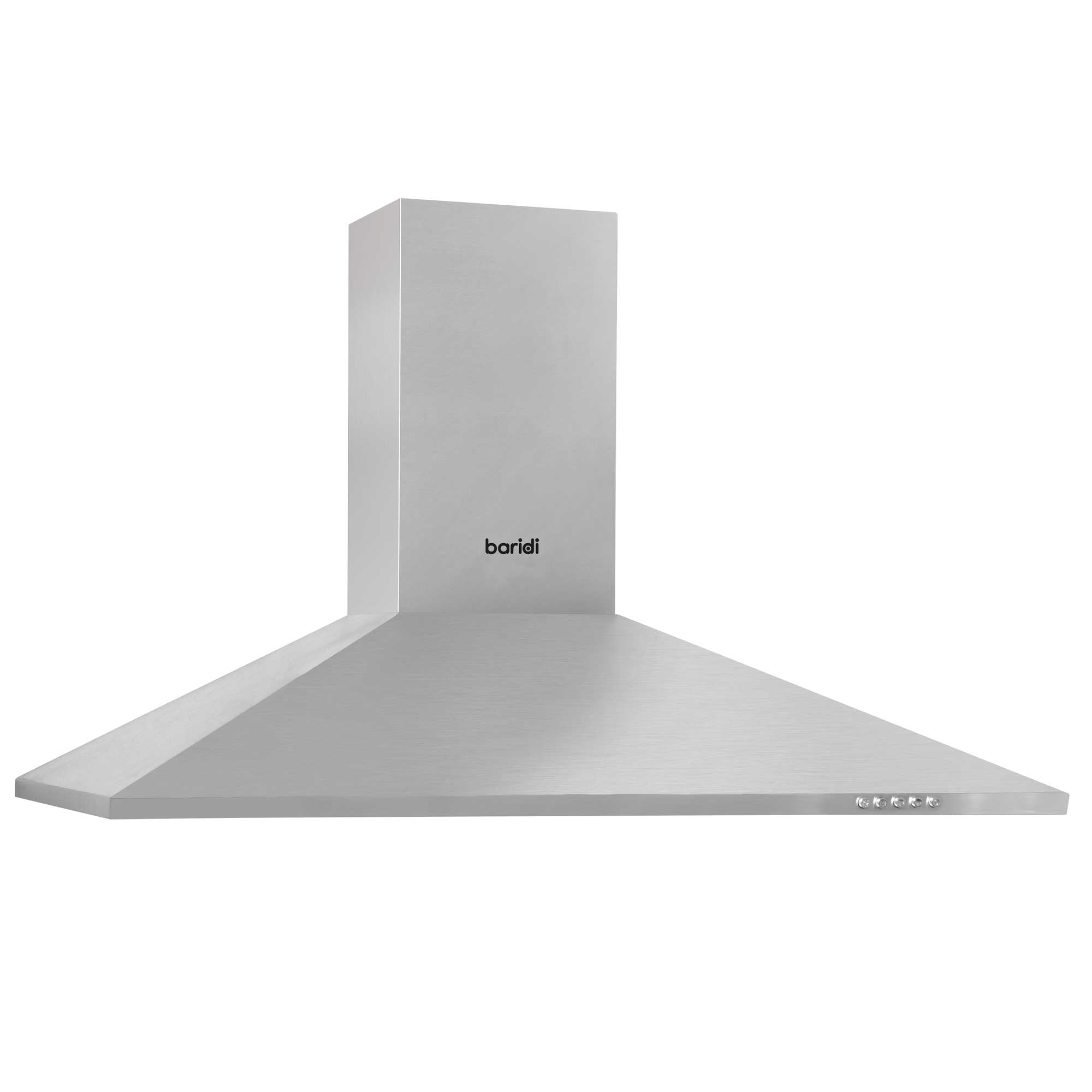 Baridi 90cm Chimney Style Cooker Hood with Carbon Filters, Stainless Steel - DH127 - Dellonda