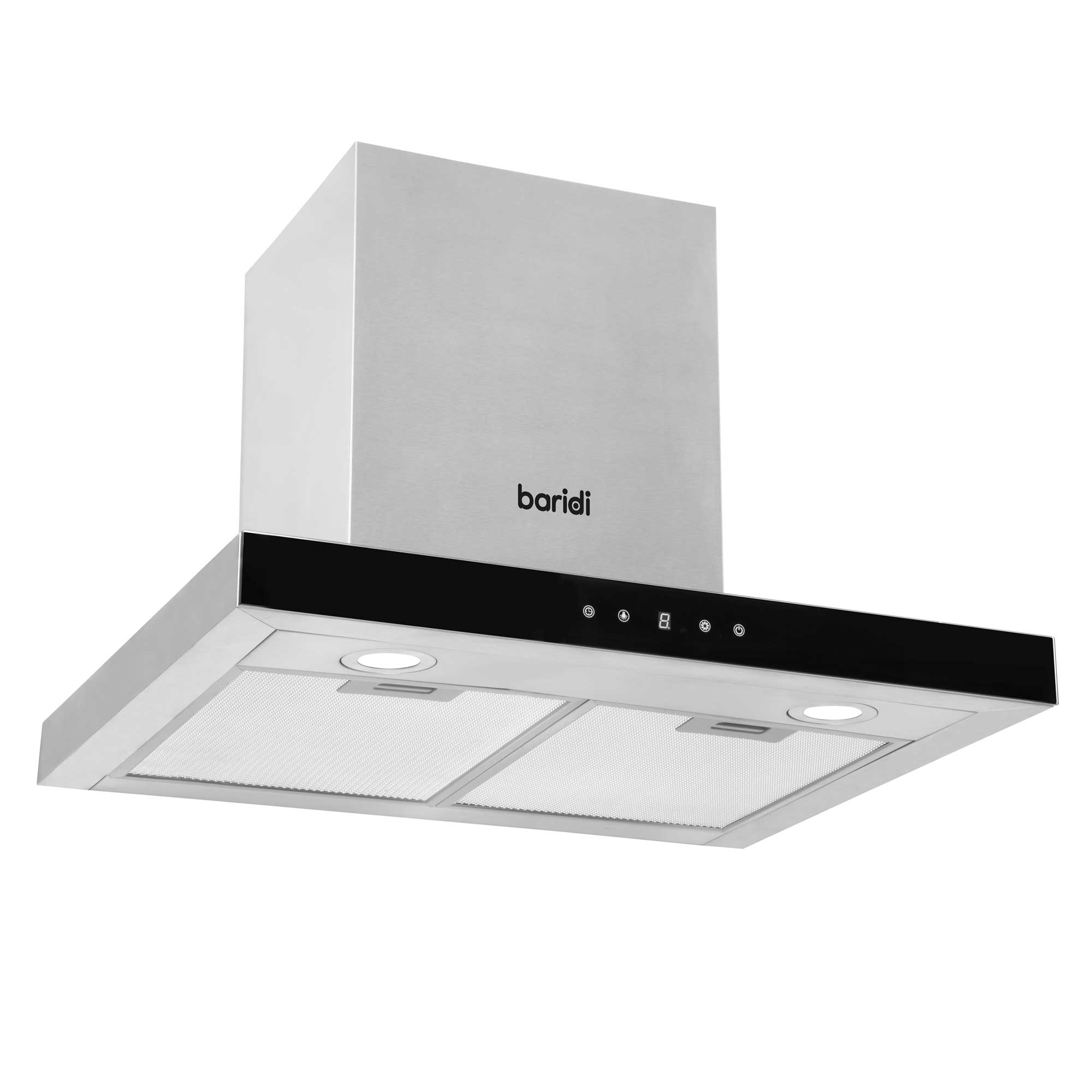 Baridi 4 Zone Ceramic Hob, 5 Function Fan-Assisted Oven & T Shape Linear Cooker Hood Bundle - DH184 - Dellonda