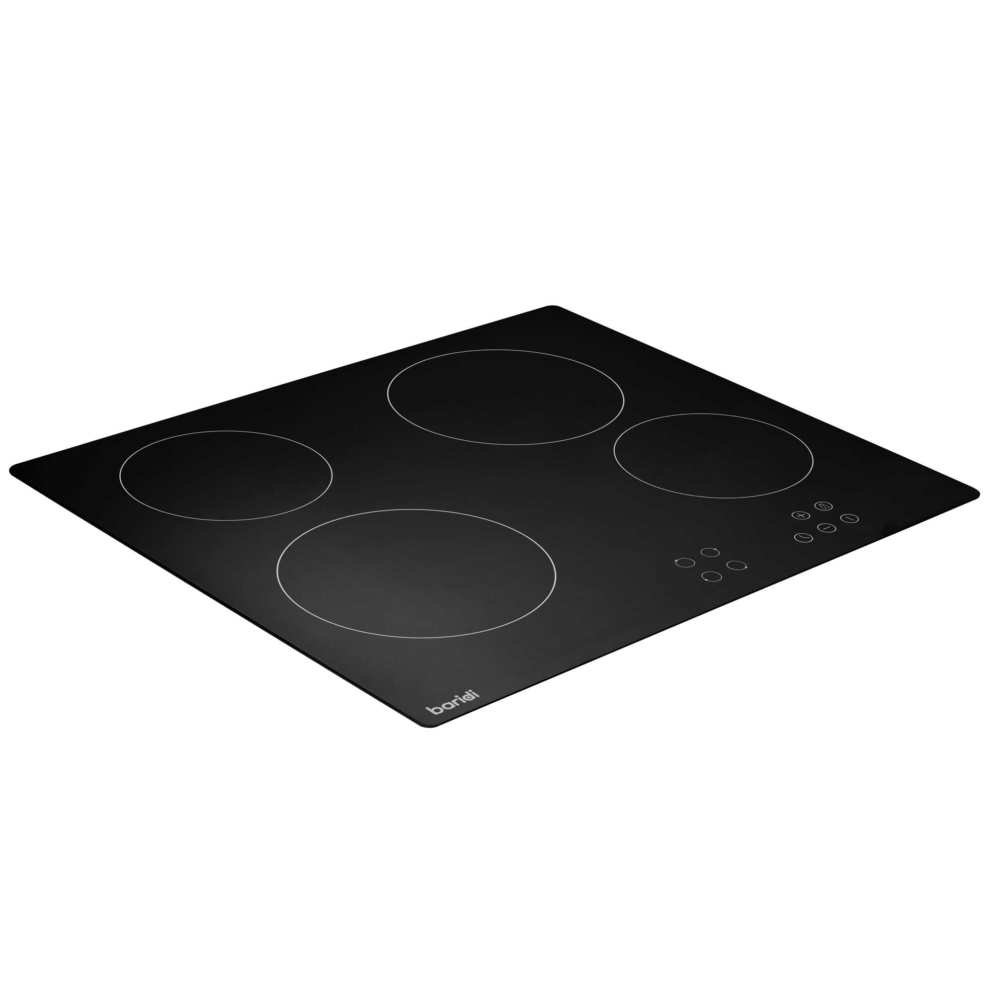 Baridi 60cm Built-In Ceramic Hob with 4 Cooking Zones, Black Glass - DH131 - Dellonda