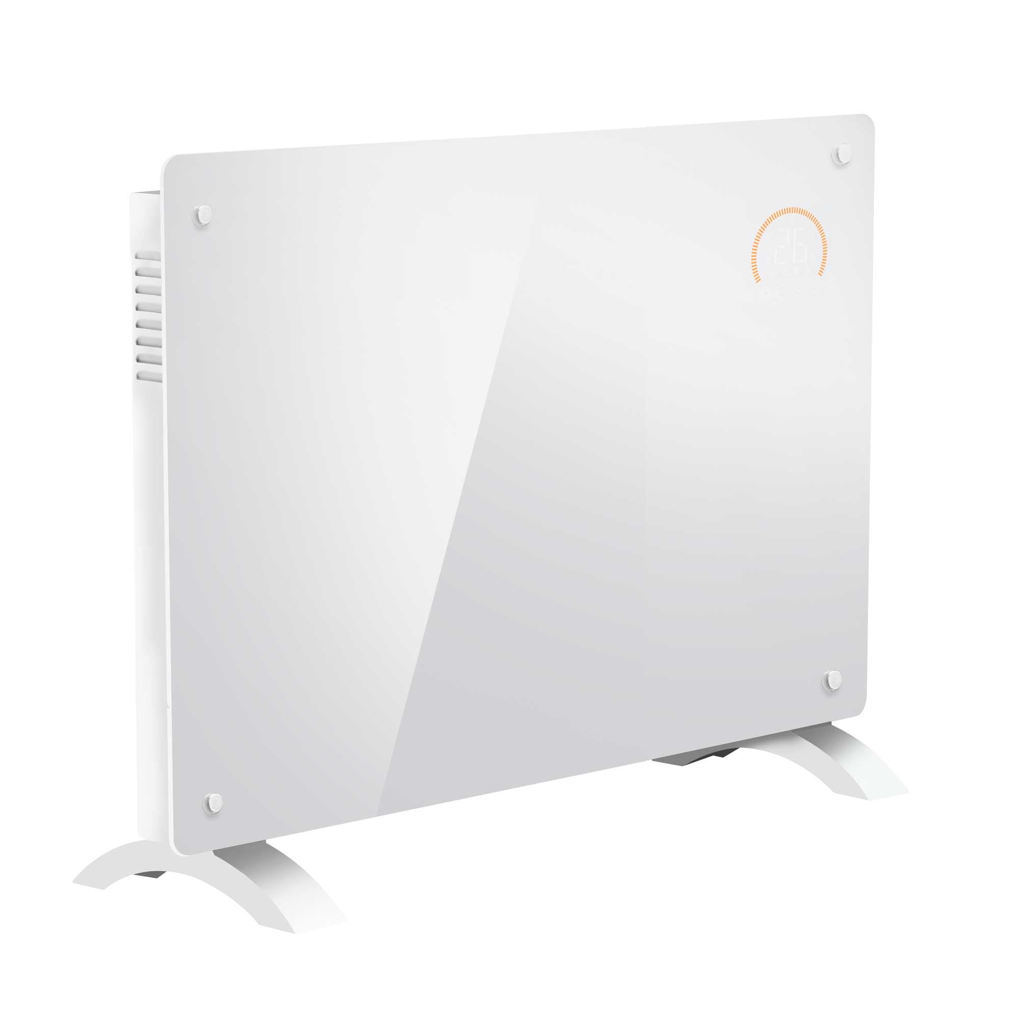 Baridi, Electric Glass Panel Heater, 1500W, 24/7 Timer, Wi-Fi Enabled, Remote Control, White, DH138 - Dellonda