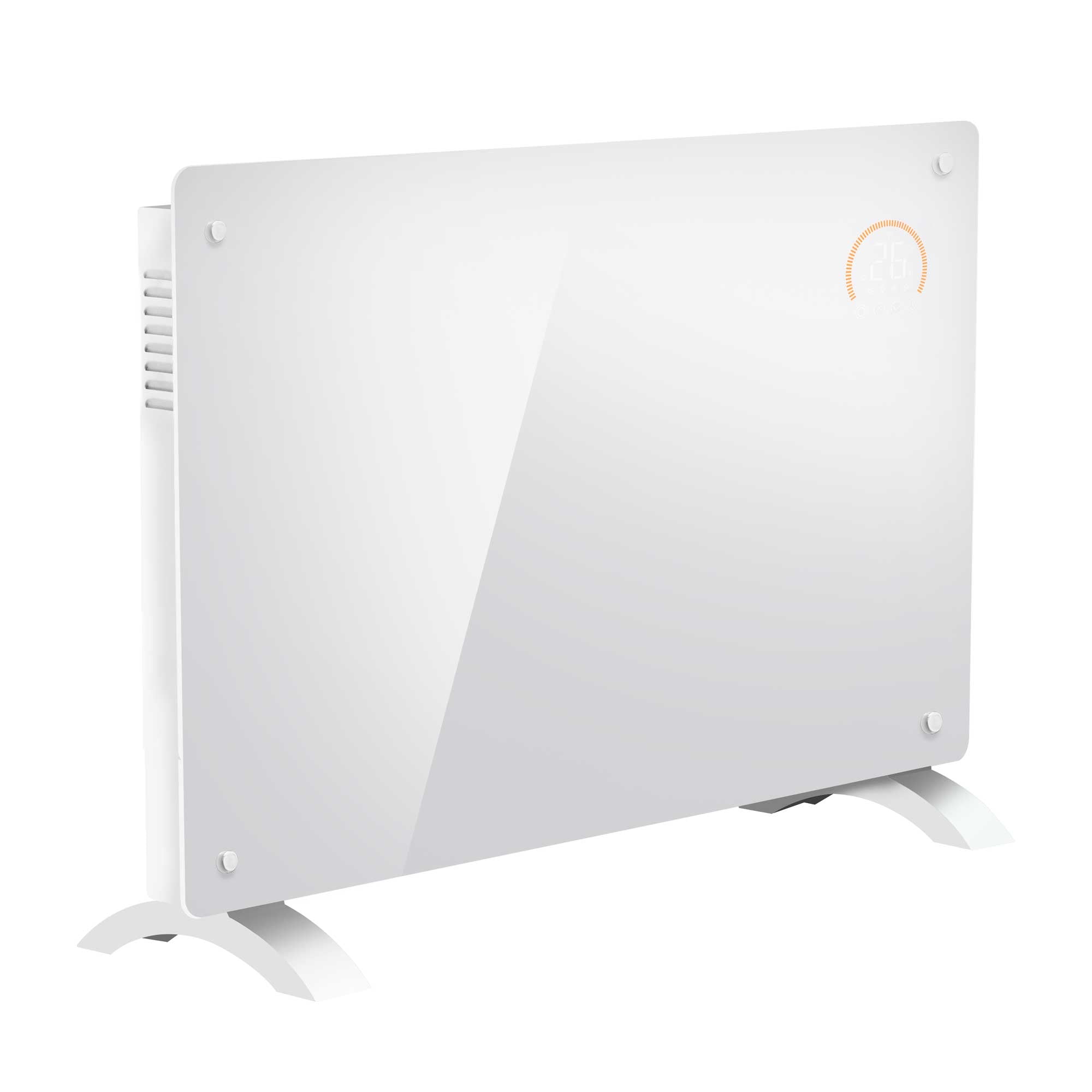 Baridi, Electric Glass Panel Heater, 2000W, 24/7 Timer, Wi-Fi Enabled, Remote Control, White, DH140 - Dellonda