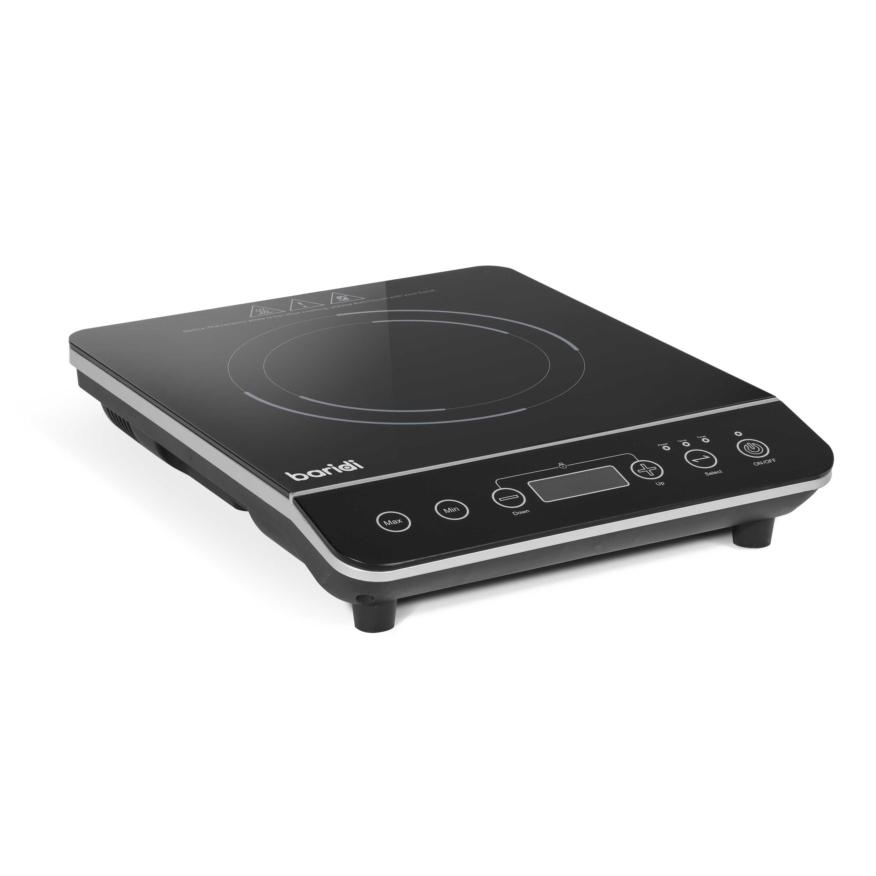 Baridi Portable Induction Hob: Single Zone, 2000W, 10 Power Settings, Timer Function, Black - DH145