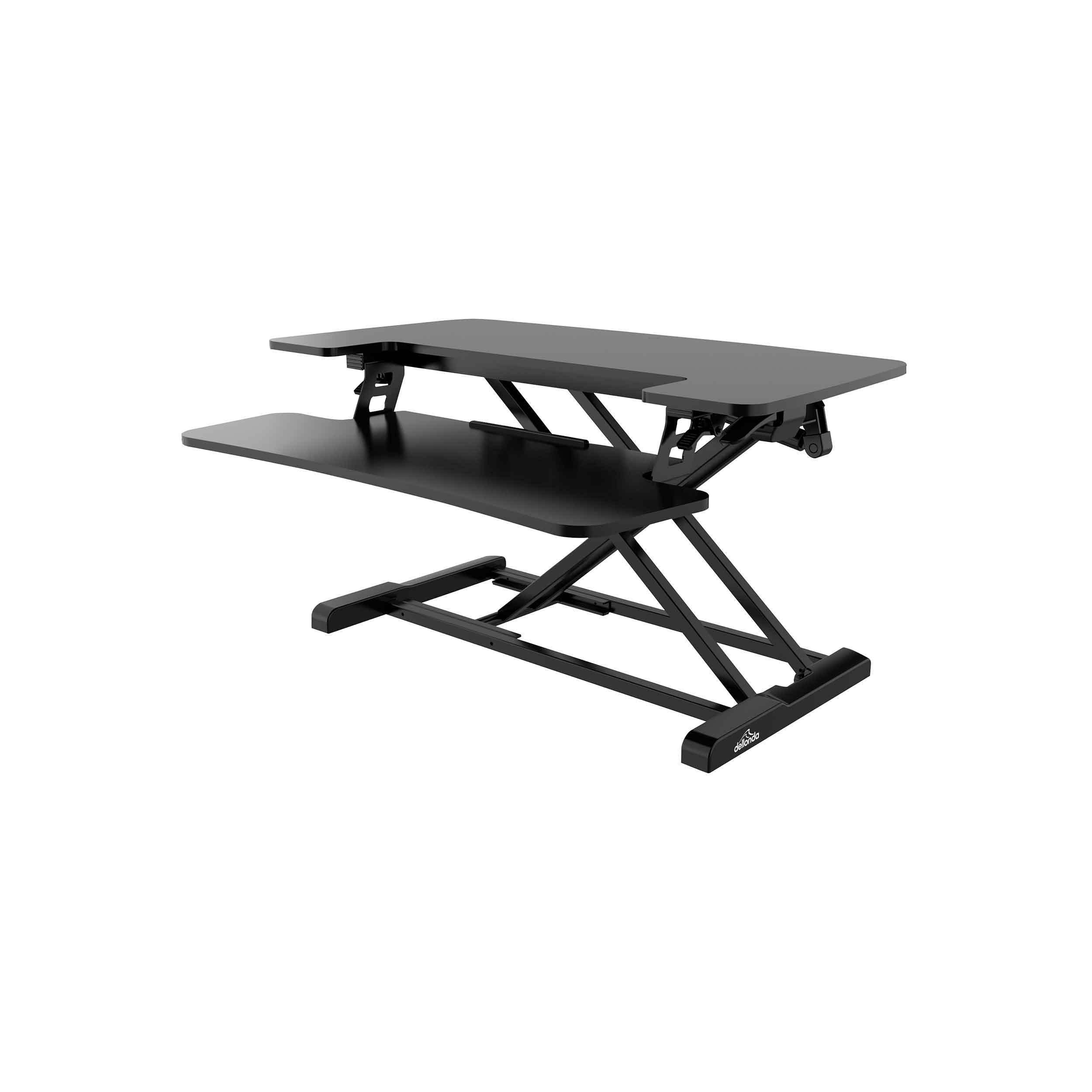 71cm Height Adjustable Standing Desk Converter Riser, 50cm Max Height, 15kg Capacity - DH14 - Dellonda