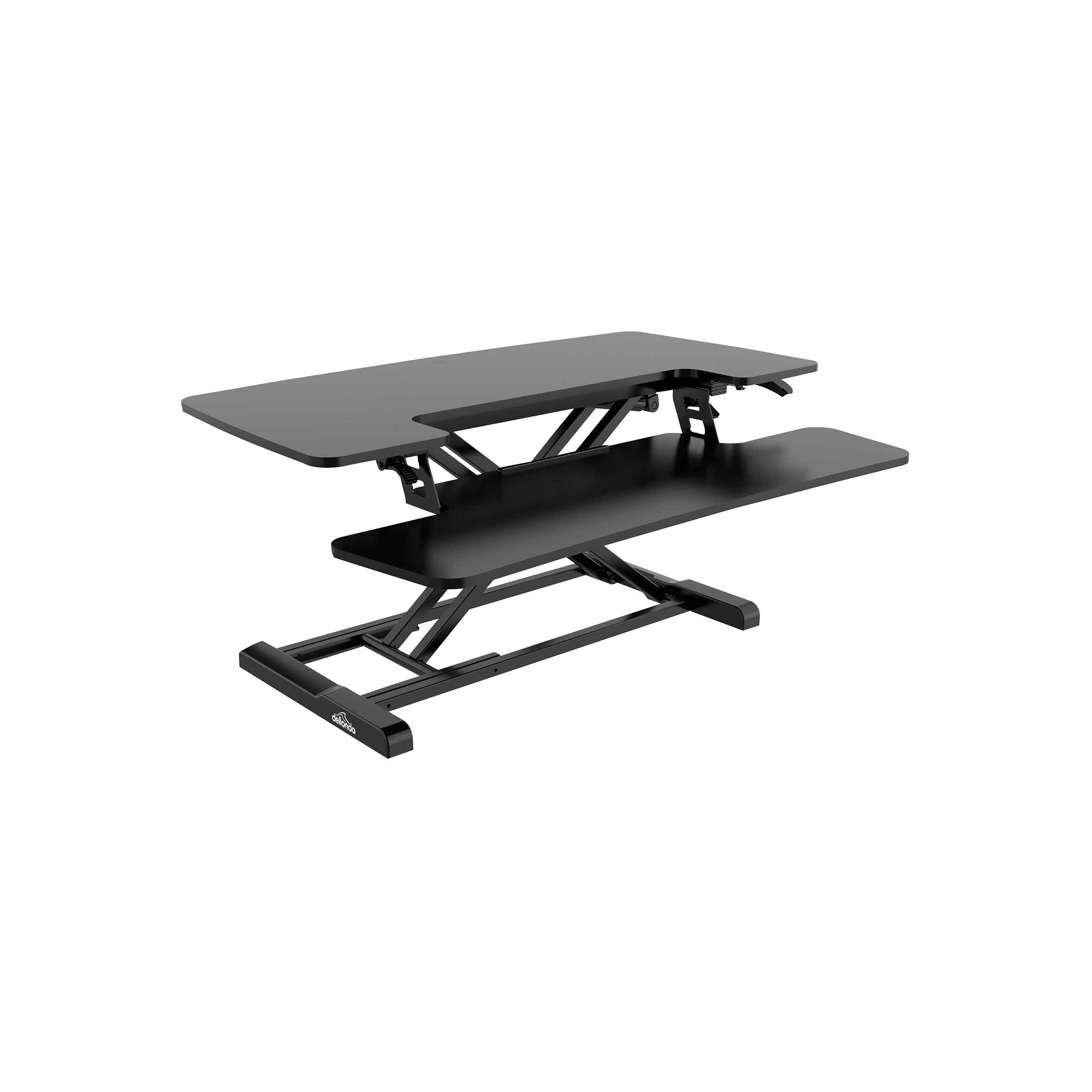 89cm Height Adjustable Standing Desk Converter Riser, 50cm Max Height, 15kg Capacity - DH15 - Dellonda