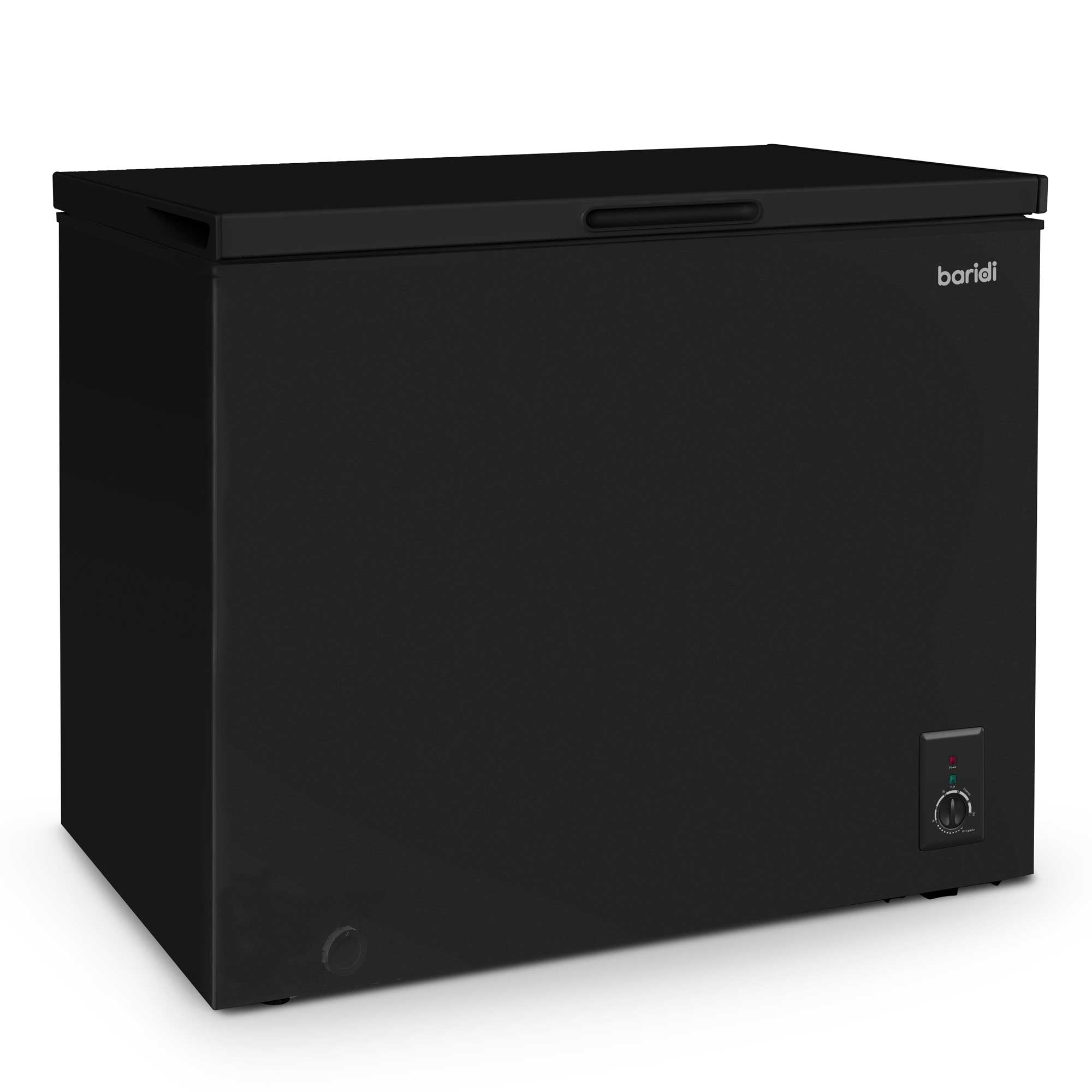 Baridi Freestanding Chest Freezer, 199L, Garage and Outbuilding Safe, Thermostat, Black - DH151