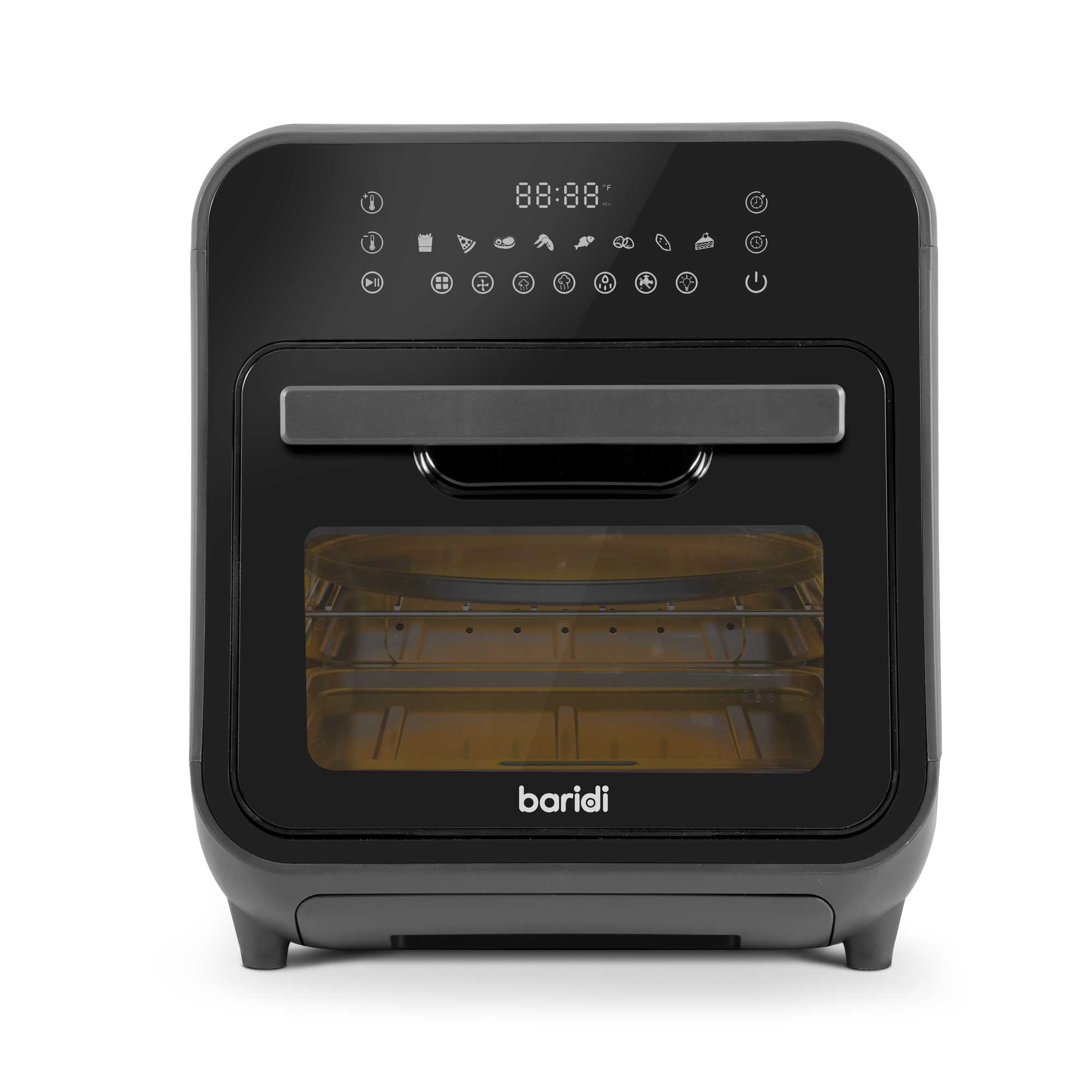 Baridi Steam Air Fryer Oven Combi, Self-Cleaning, 8 Preset Functions, 1635W, 15L, Black - DH171