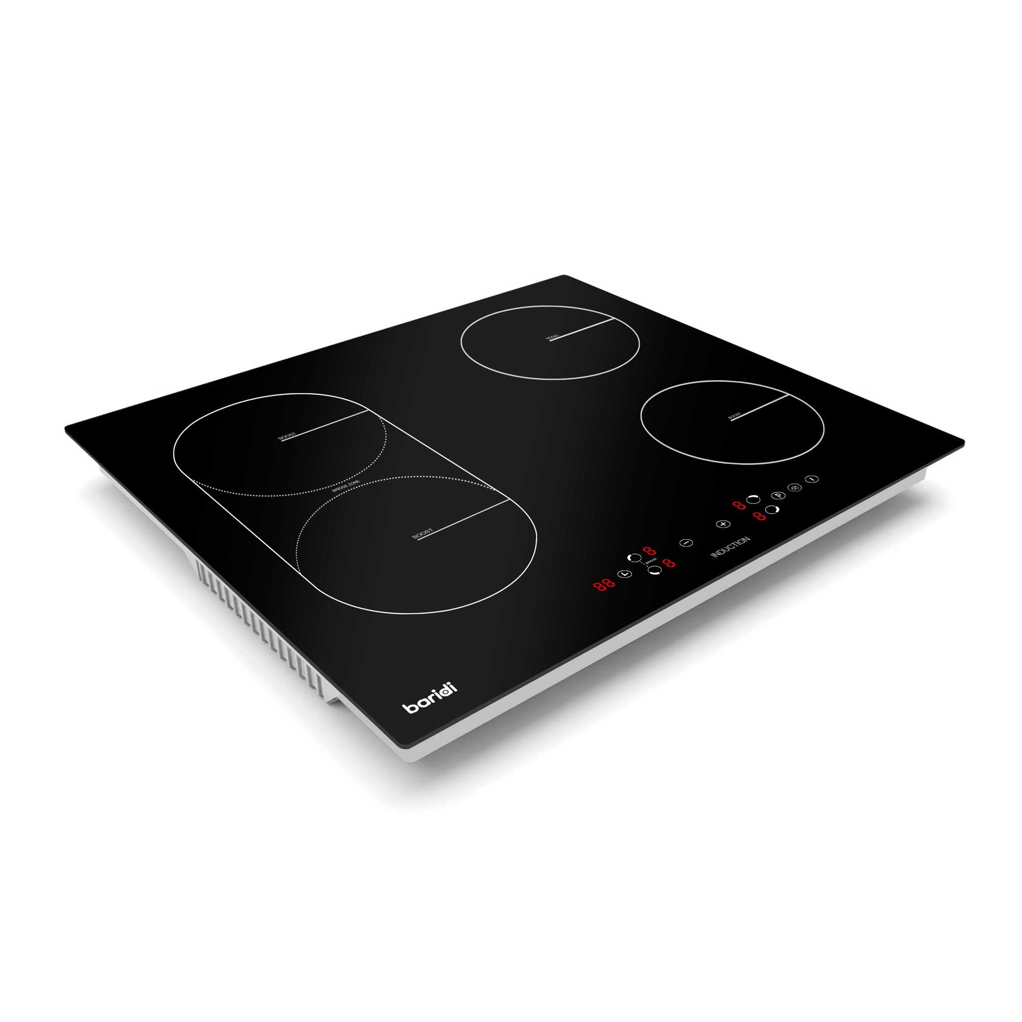 60cm Bridge Zone Induction Hob, 4 Zones, Boost Function, 9 Power Settings, 2800W - DH178 - Dellonda