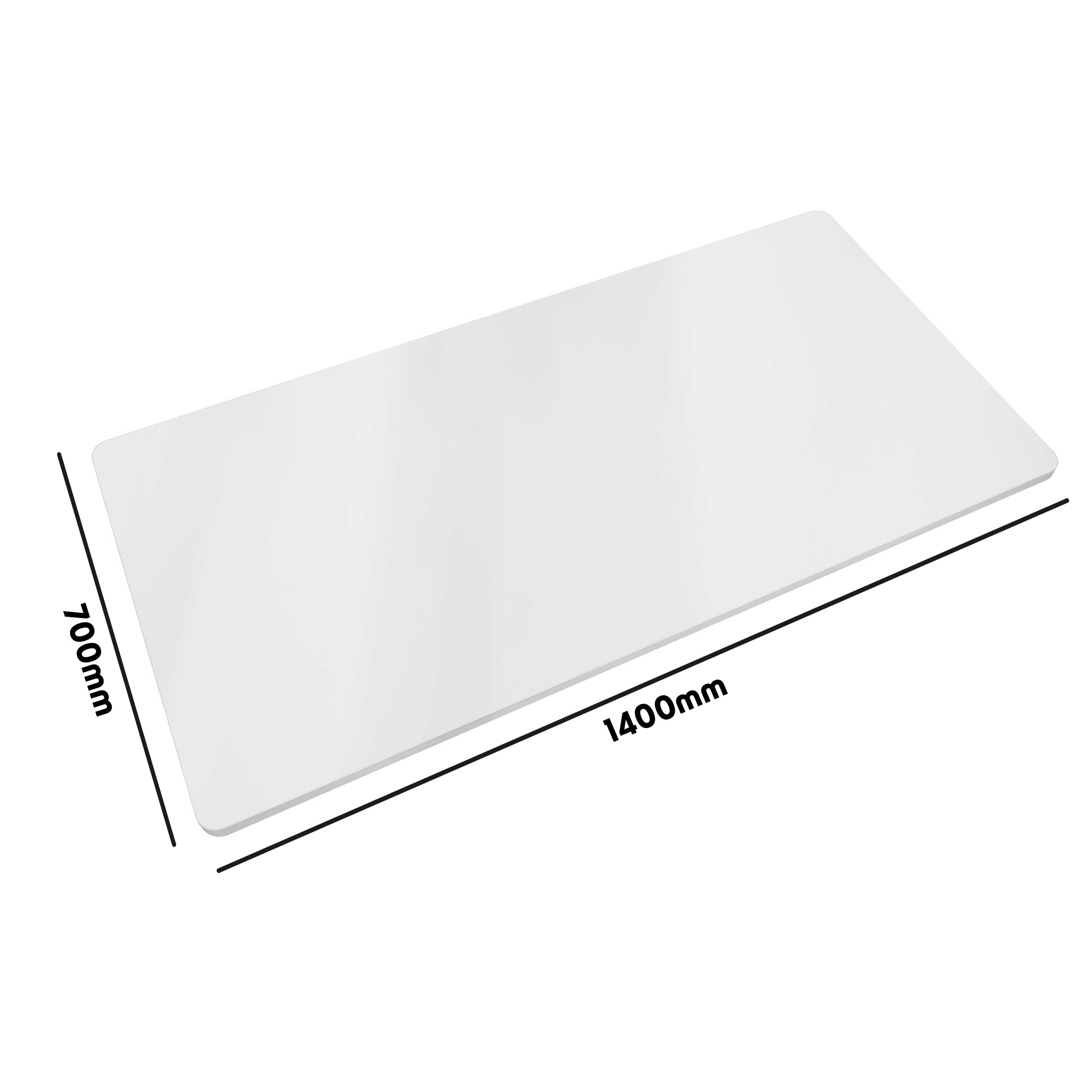 White Rectangular Desktop, 1400 x 700mm, 1" Thickness - DH19