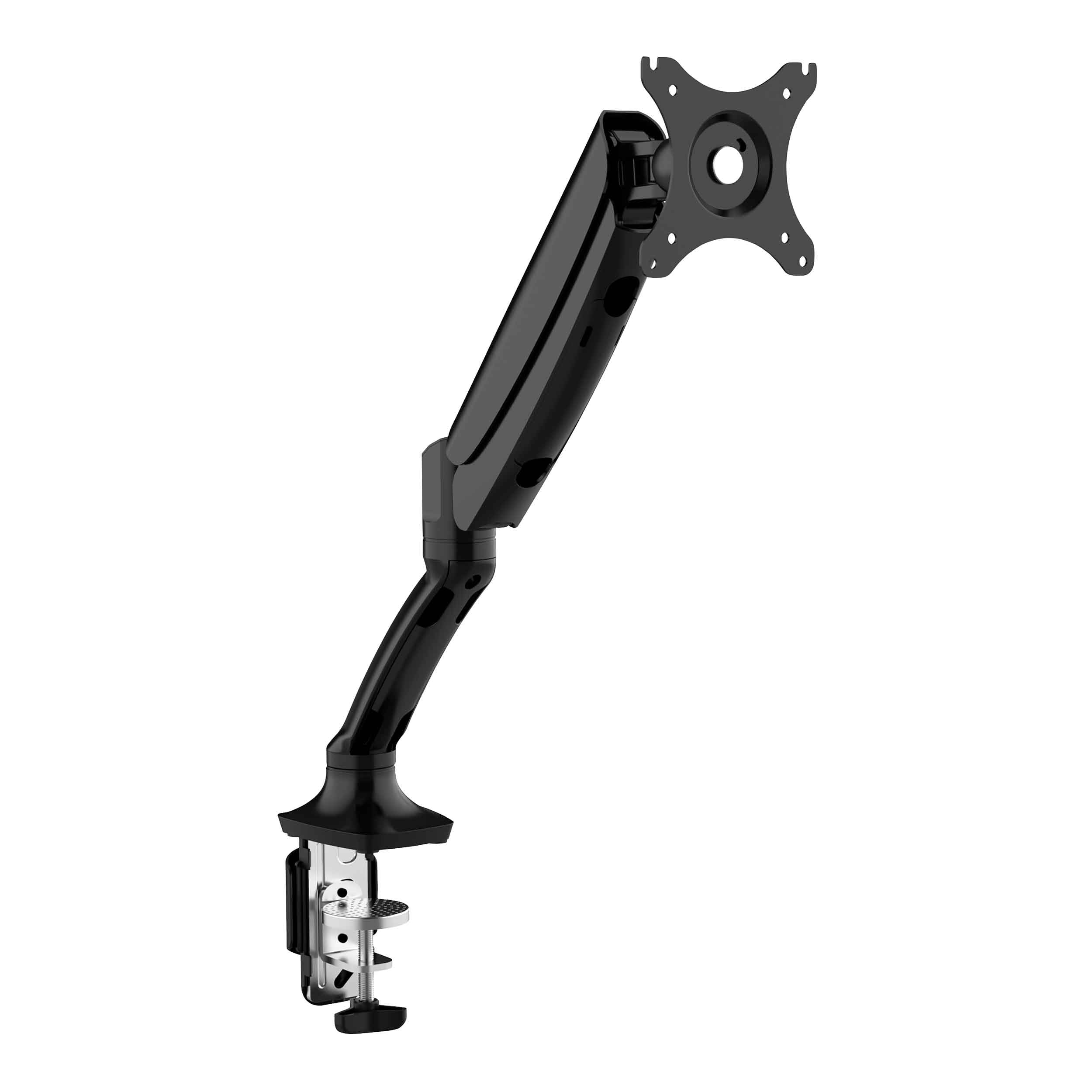 Adjustable & Rotating Single Monitor Arm, 9kg Load Capacity, 10-27" Screens - Black - DH24 - Dellonda