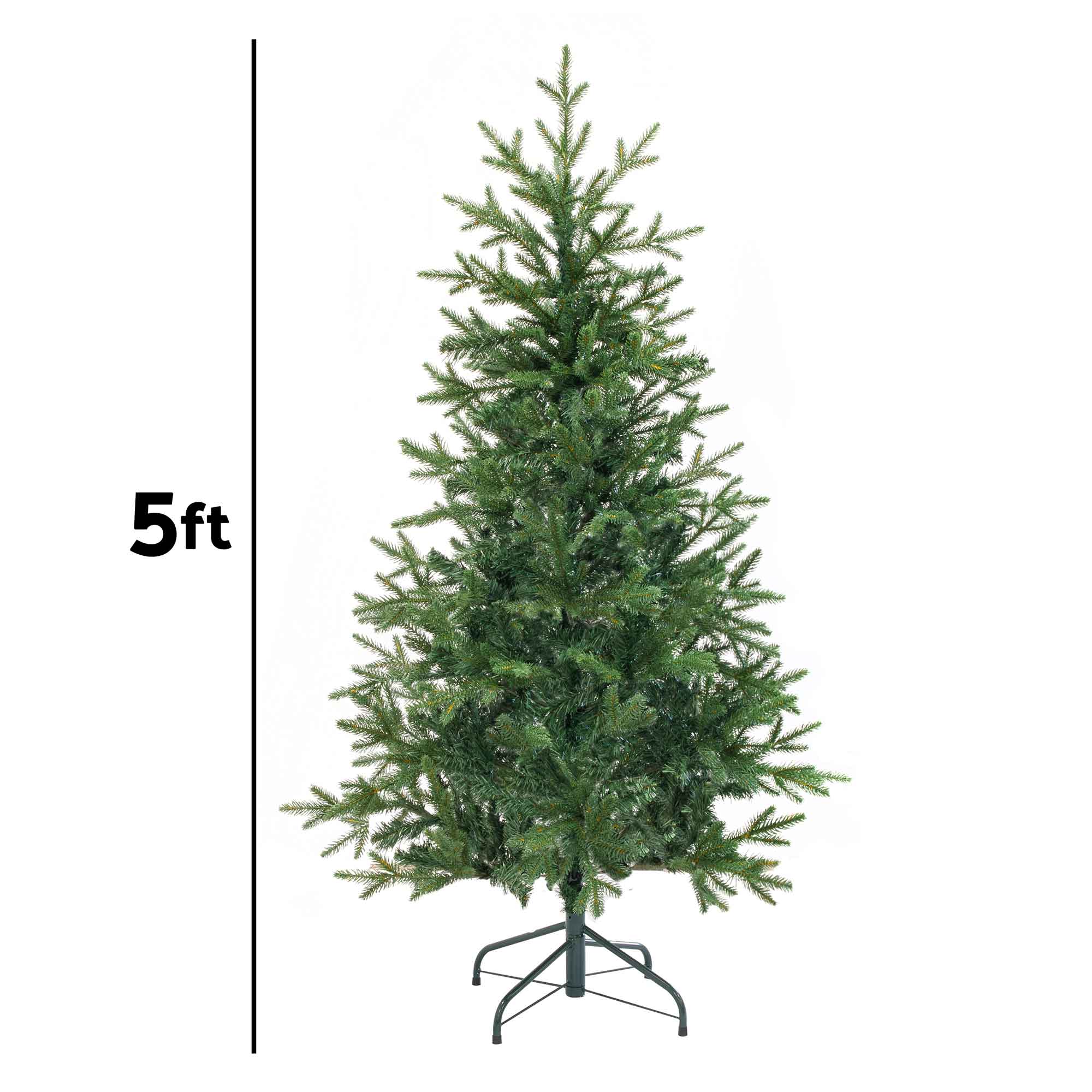 Artificial 5ft/150cm Hinged Christmas Tree with 750+ PE Tips & PVC Interior - DH44 - Dellonda