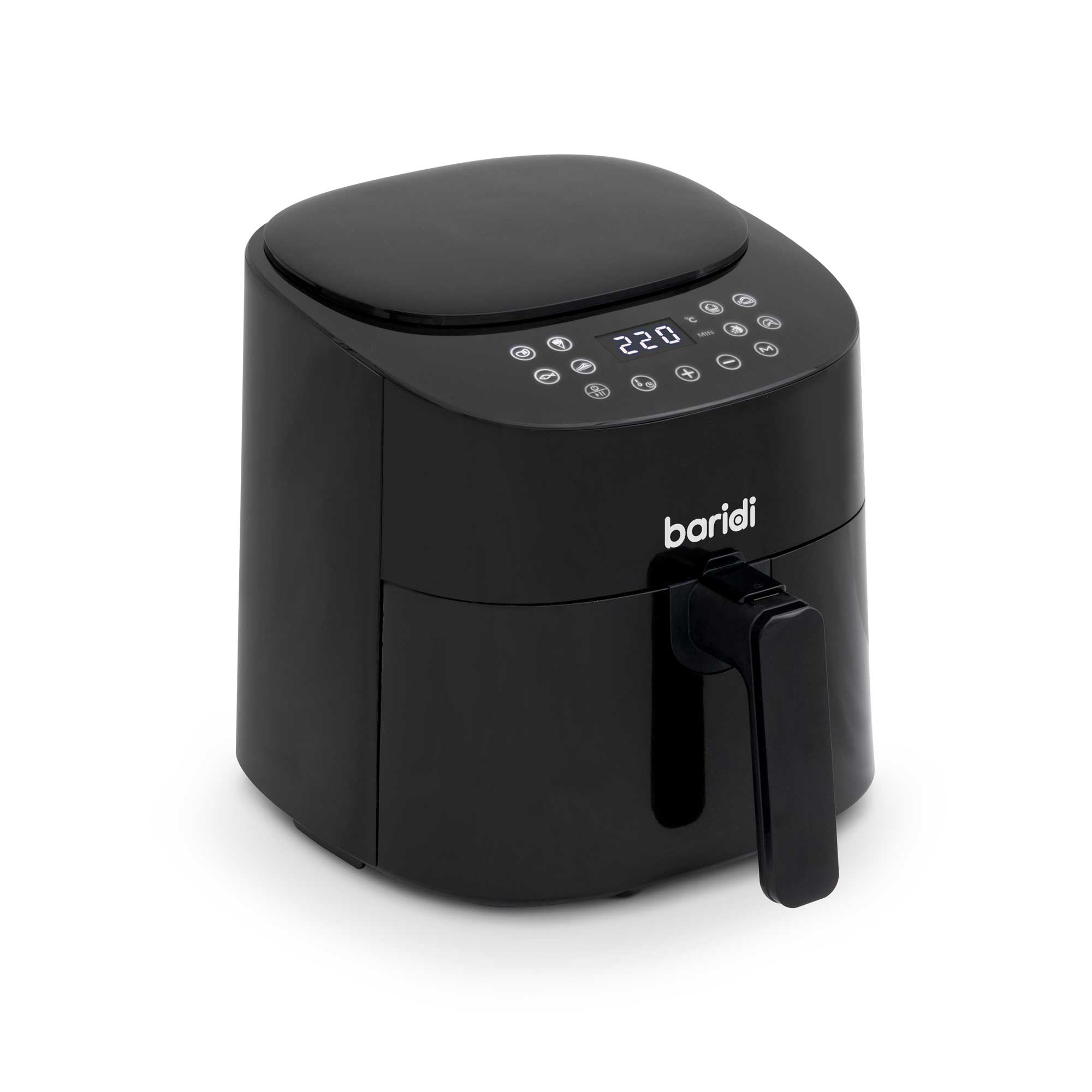 Baridi 3.5L Low Fat Air Fryer with Digital Rapid Air Oil Free Circulation, 1300W, 8 Presets - DH60