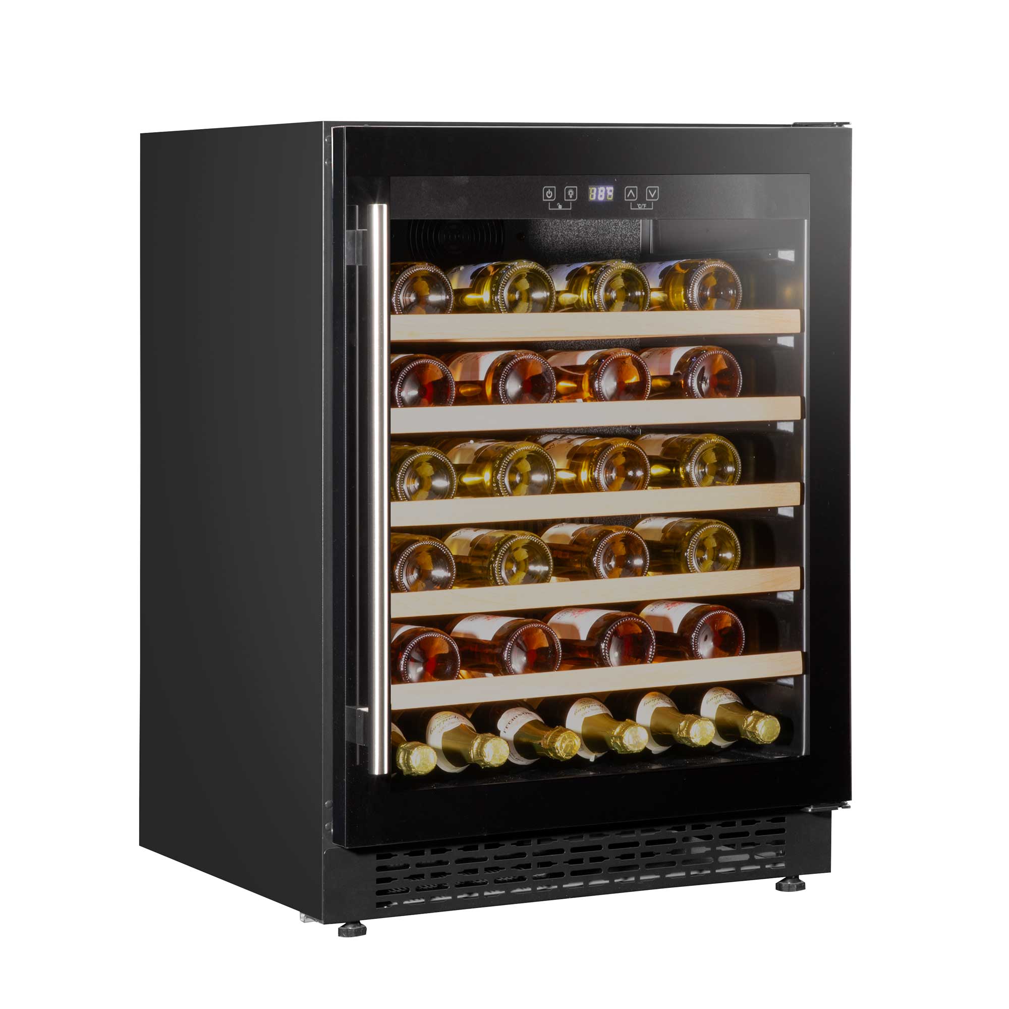 Baridi 54 Bottle Wine Cellar Fridge with Digital Touch Screen Controls, Black - DH78 - Dellonda