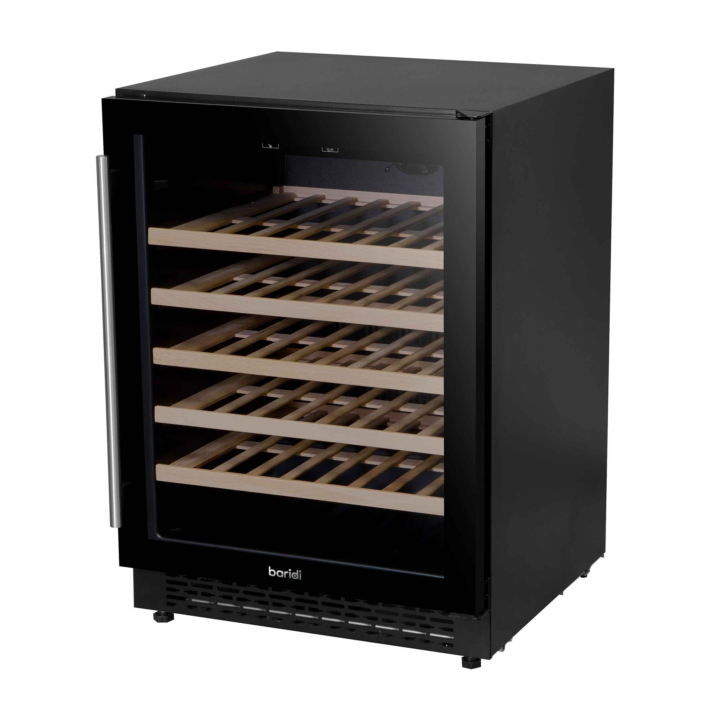 Baridi 54 Bottle Wine Cellar Fridge with Digital Touch Screen Controls, Black - DH78 - Dellonda