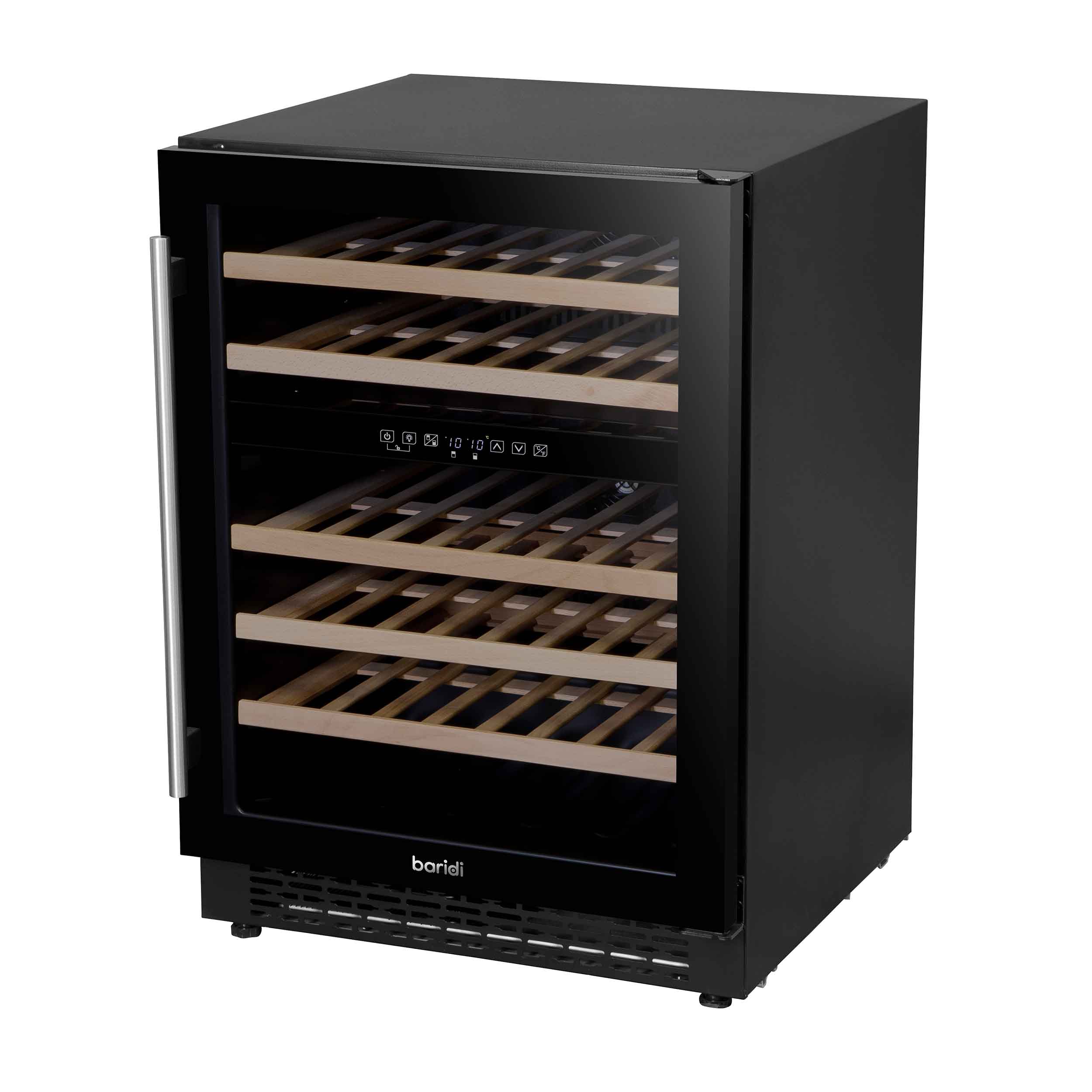 Baridi 46 Bottle Dual Zone Wine Cellar Fridge with Digital Touch Screen Controls, Black - DH79 - Dellonda