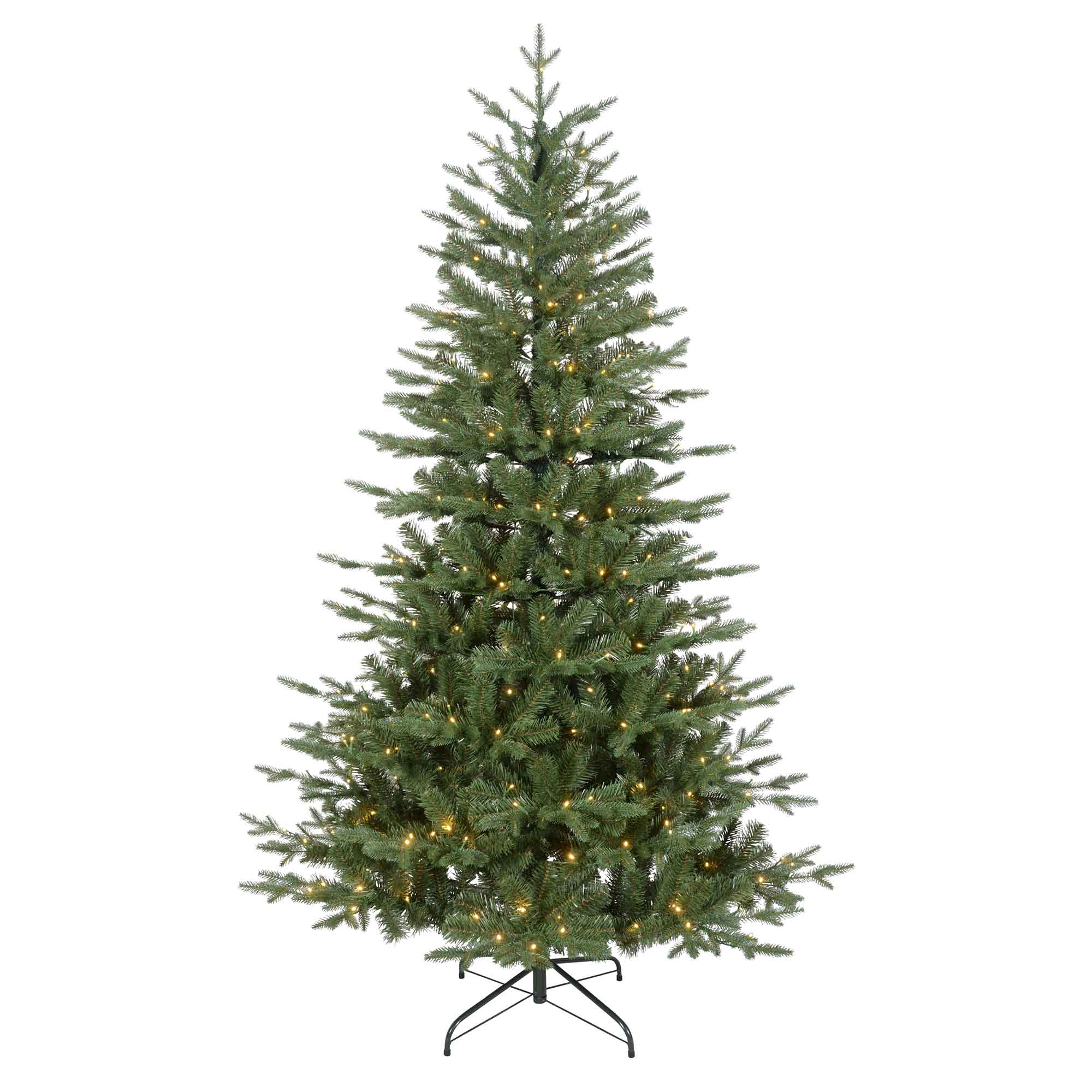 Pre-Lit 7ft Hinged Christmas Tree with Warm White LED Lights & PE/PVC Tips - DH82 - Dellonda