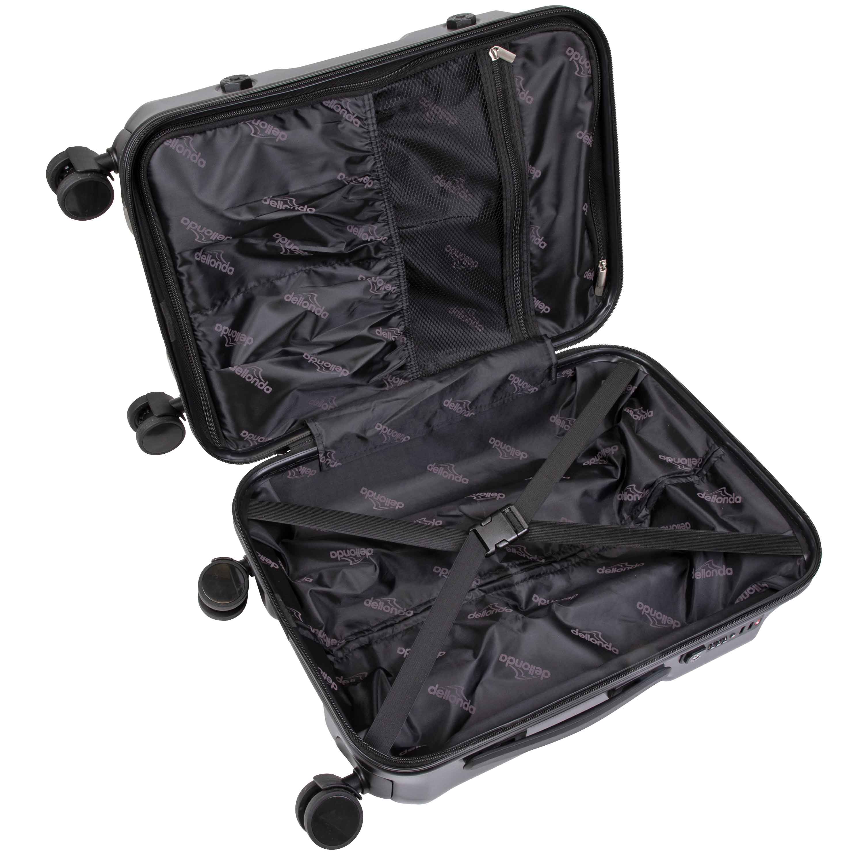 3-Piece Lightweight ABS/PC Luggage Set with TSA Lock  - 20", 24", 28" - Black - DL10 - Dellonda