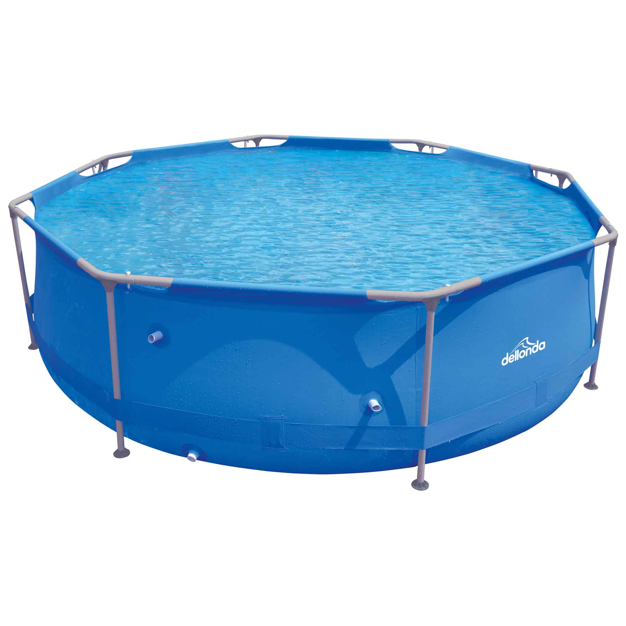 10ft Steel Frame Swimming Pool Round with Filter Pump, Blue - DL19 - Dellonda