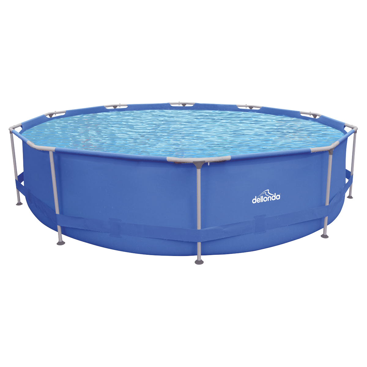 12ft Steel Frame Swimming Pool Round with Filter Pump, Blue - DL20 - Dellonda