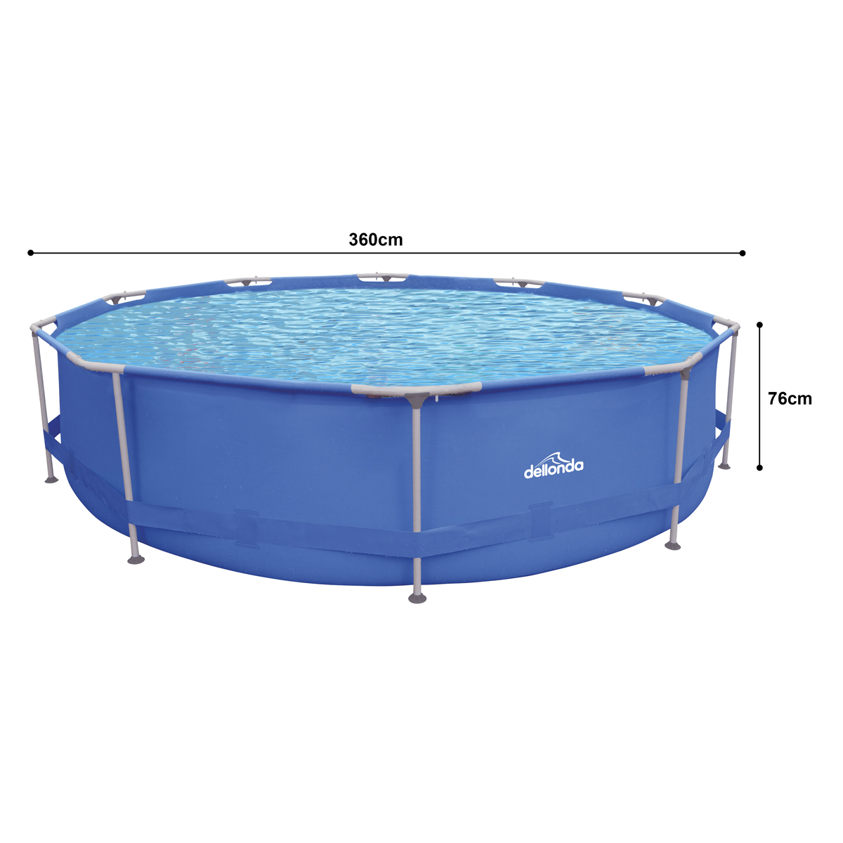 12ft Steel Frame Swimming Pool Round with Filter Pump, Blue - DL20 - Dellonda