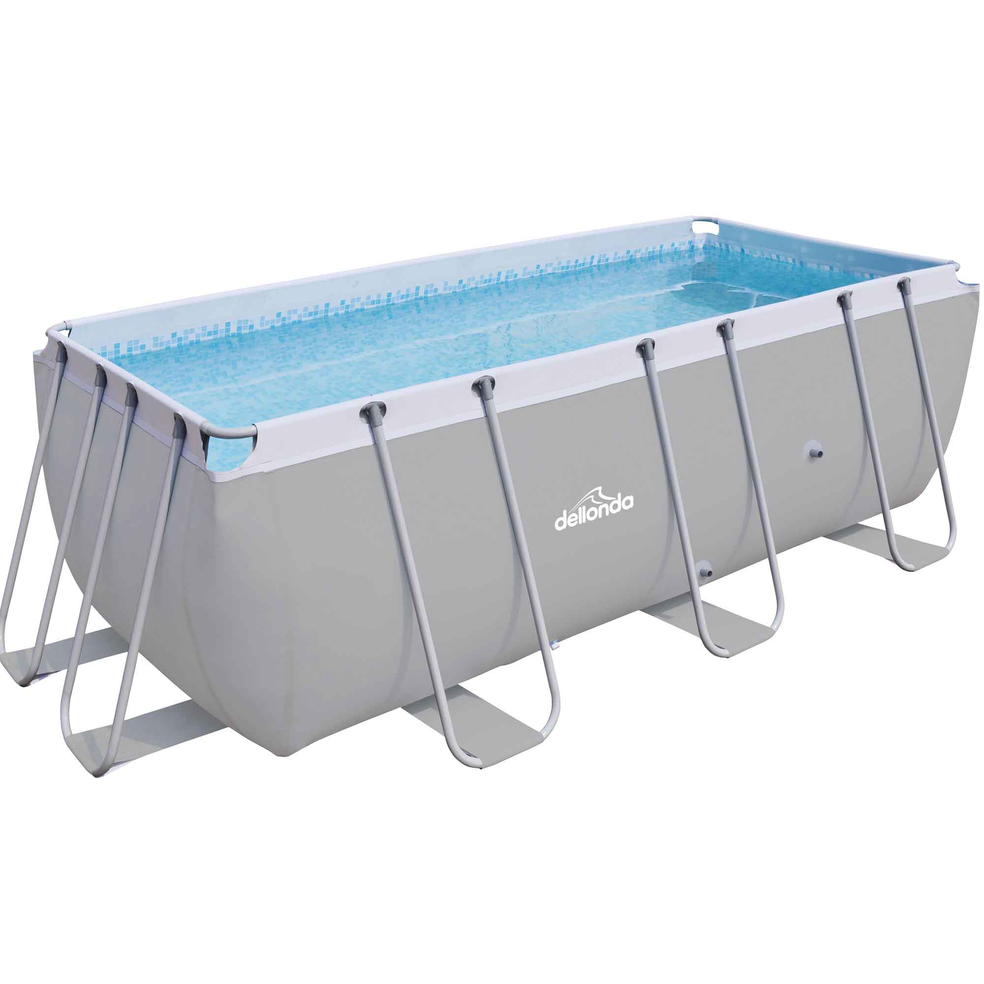 13ft Deluxe Steel Frame Swimming Pool Rectangular with Accessories - DL139 - Dellonda