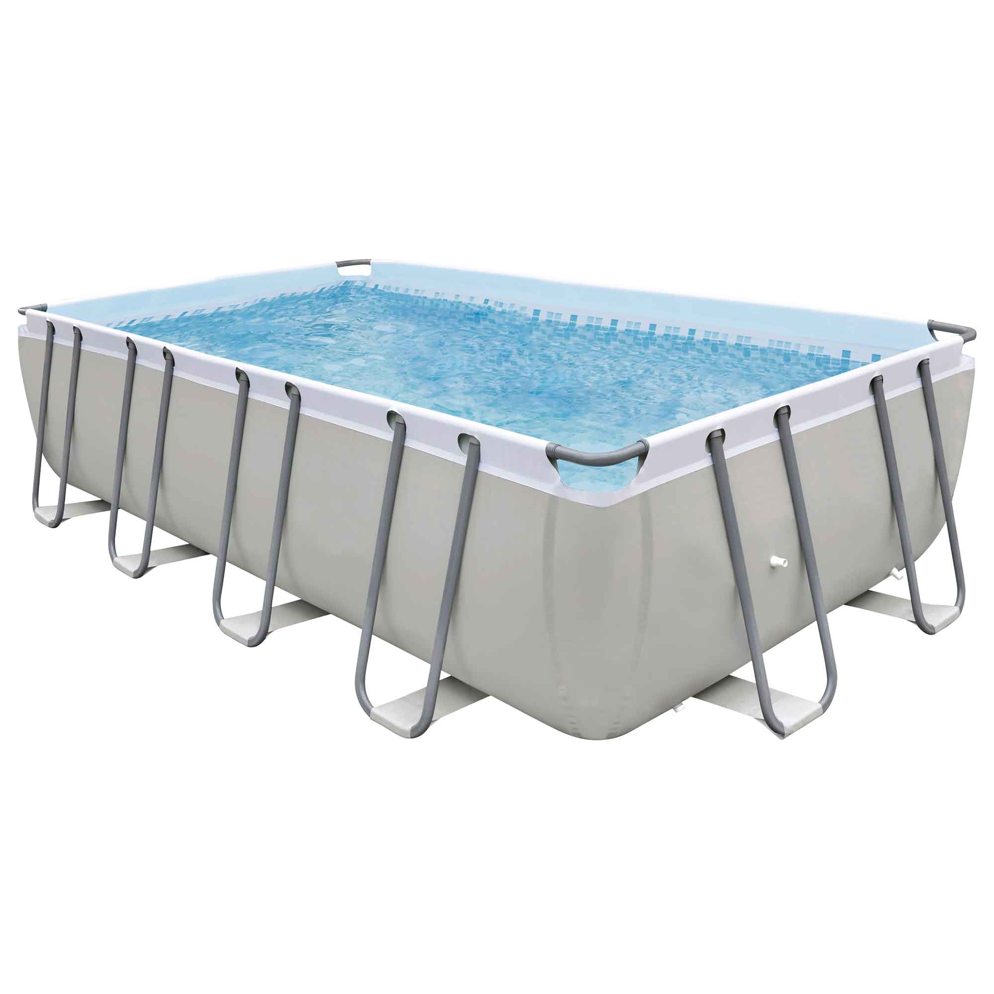 18ft Deluxe Steel Frame Swimming Pool, Rectangular with Accessories - DL140 - Dellonda