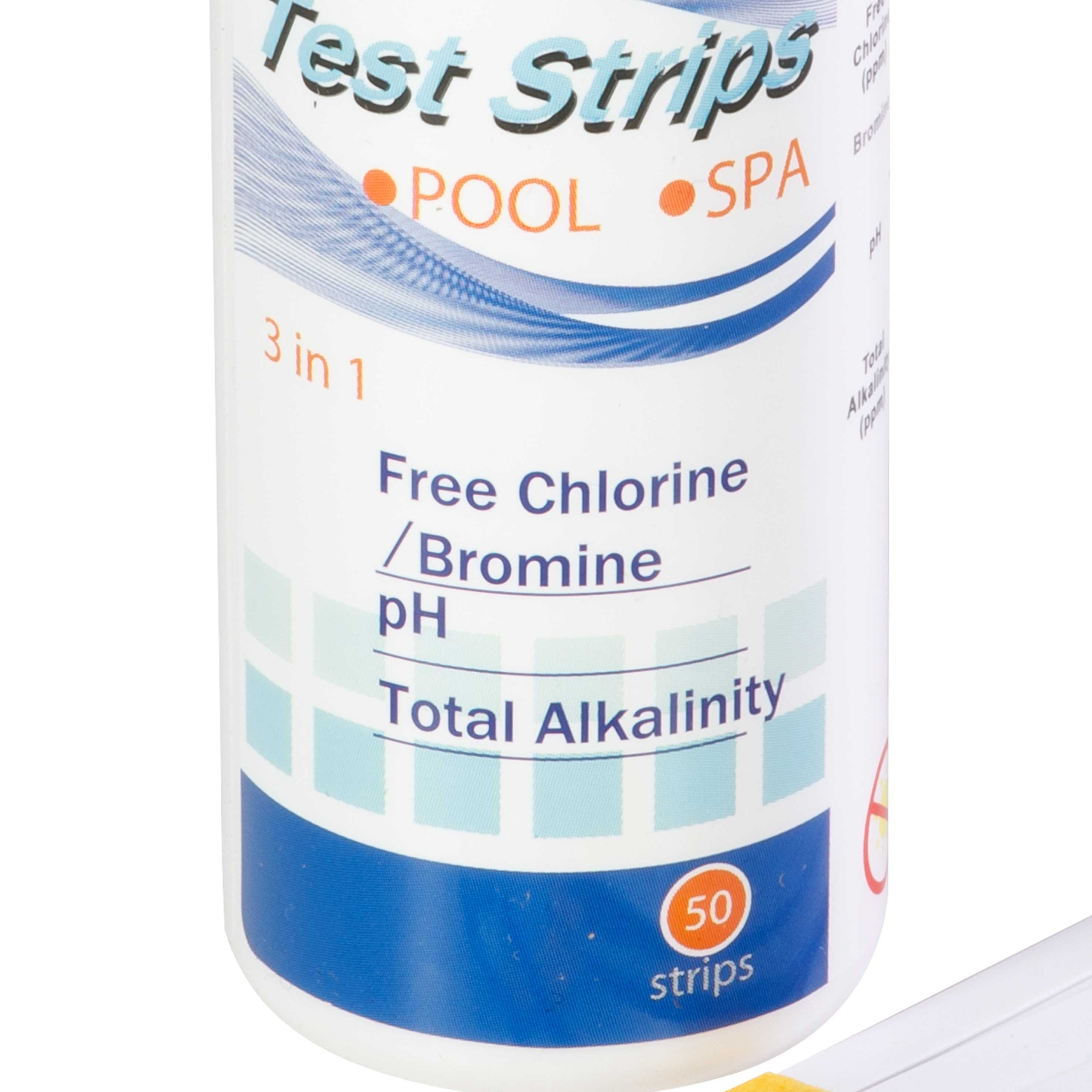 3-in-1 Chlorine, PH & Alkalinity Test Strips, Pack of 6 - DL108