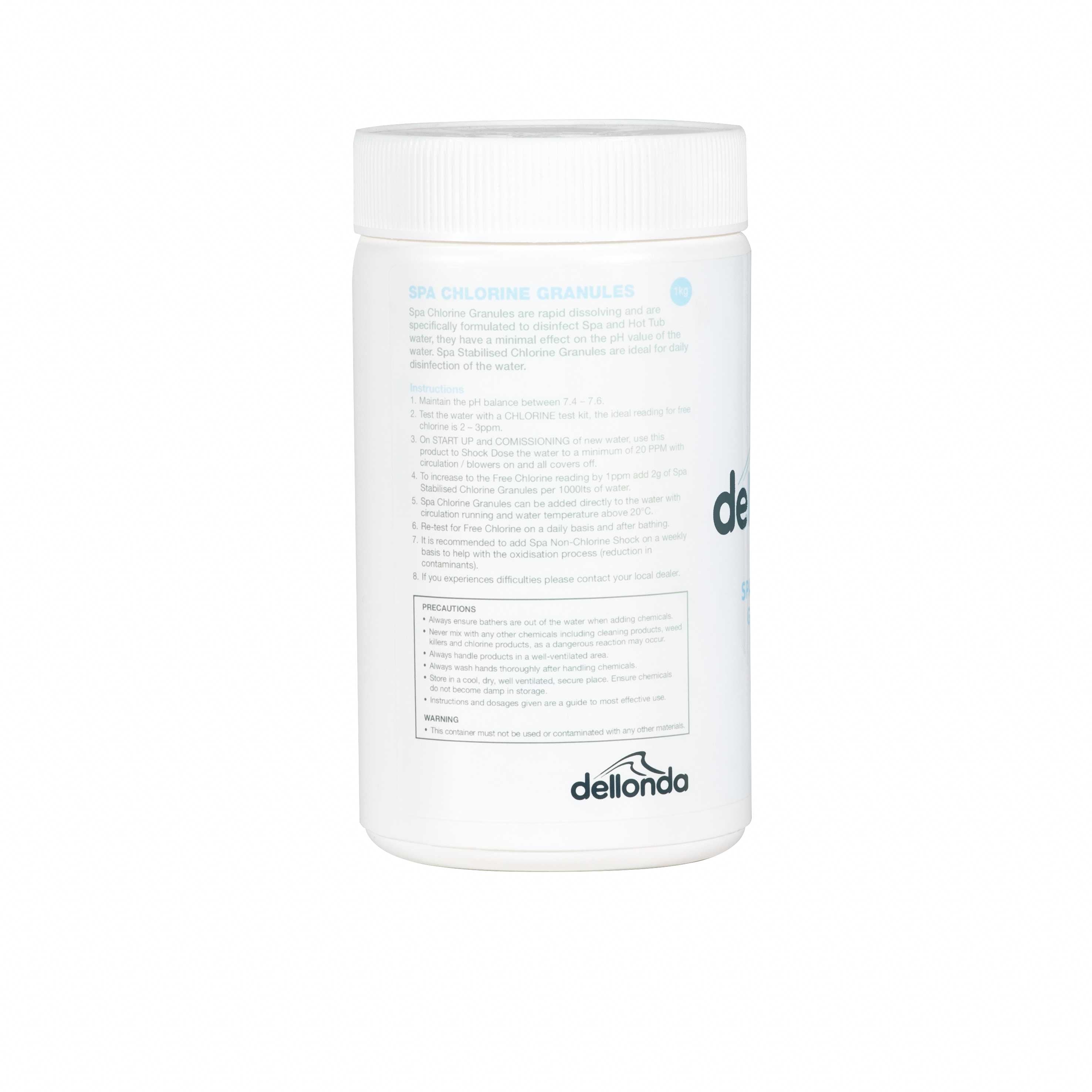 1kg Chlorine Granules for Hot Tubs, Spas & Swimming Pools - DL50 - Dellonda