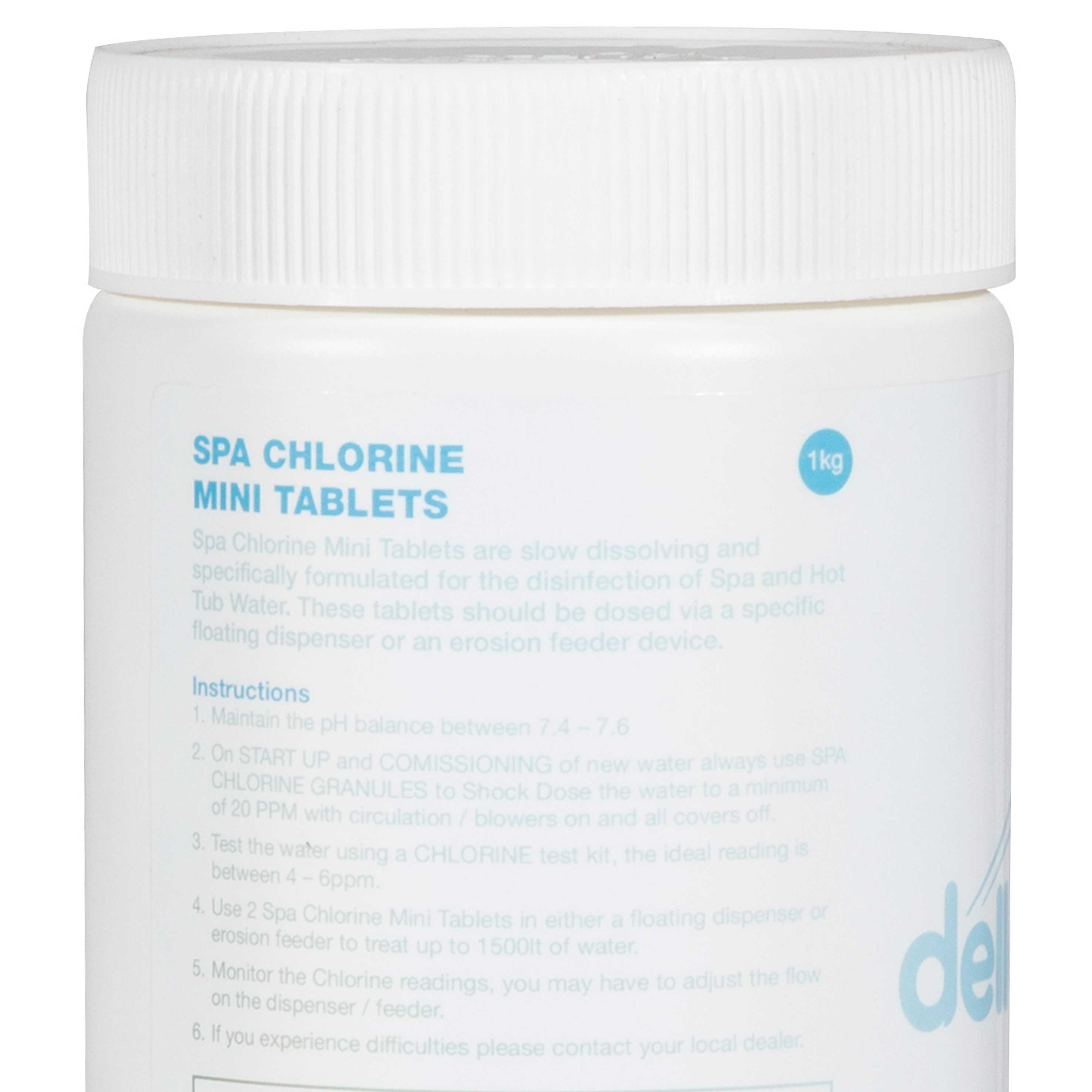 1kg Chlorine Mini Tabs for Hot Tubs, Spas & Swimming Pools - DL51