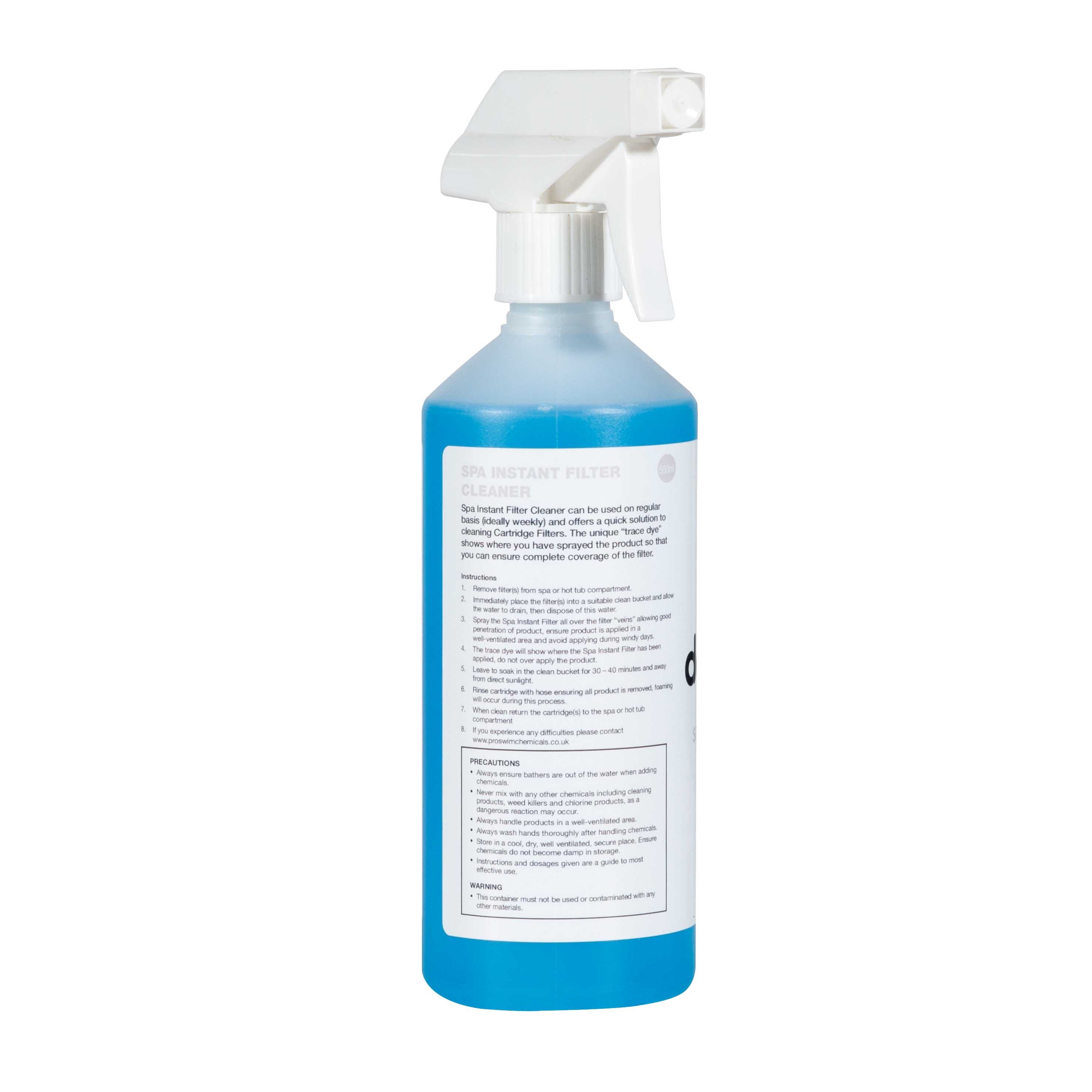 Hot Tub/Spa/Swimming Pool Instant Cartridge Filter Cleaner, 500ml - DL61 - Dellonda