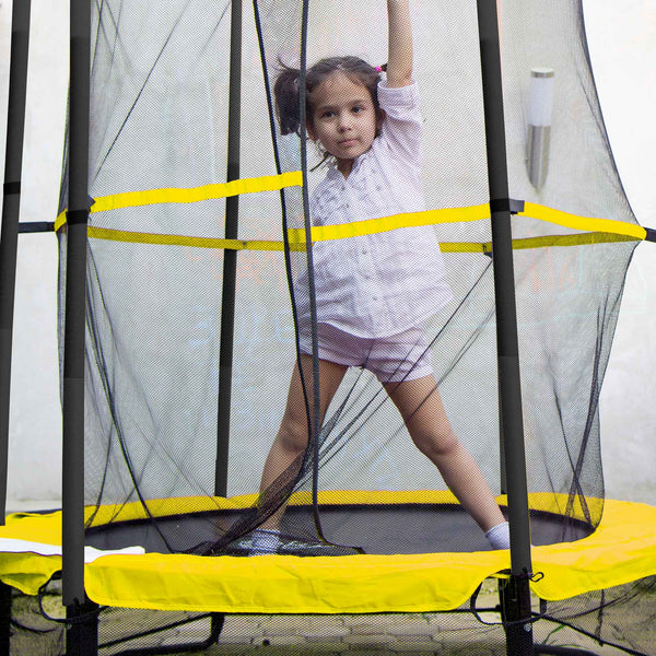 Mini Trampoline with Safety Enclosure Net 4.6ft Dellonda