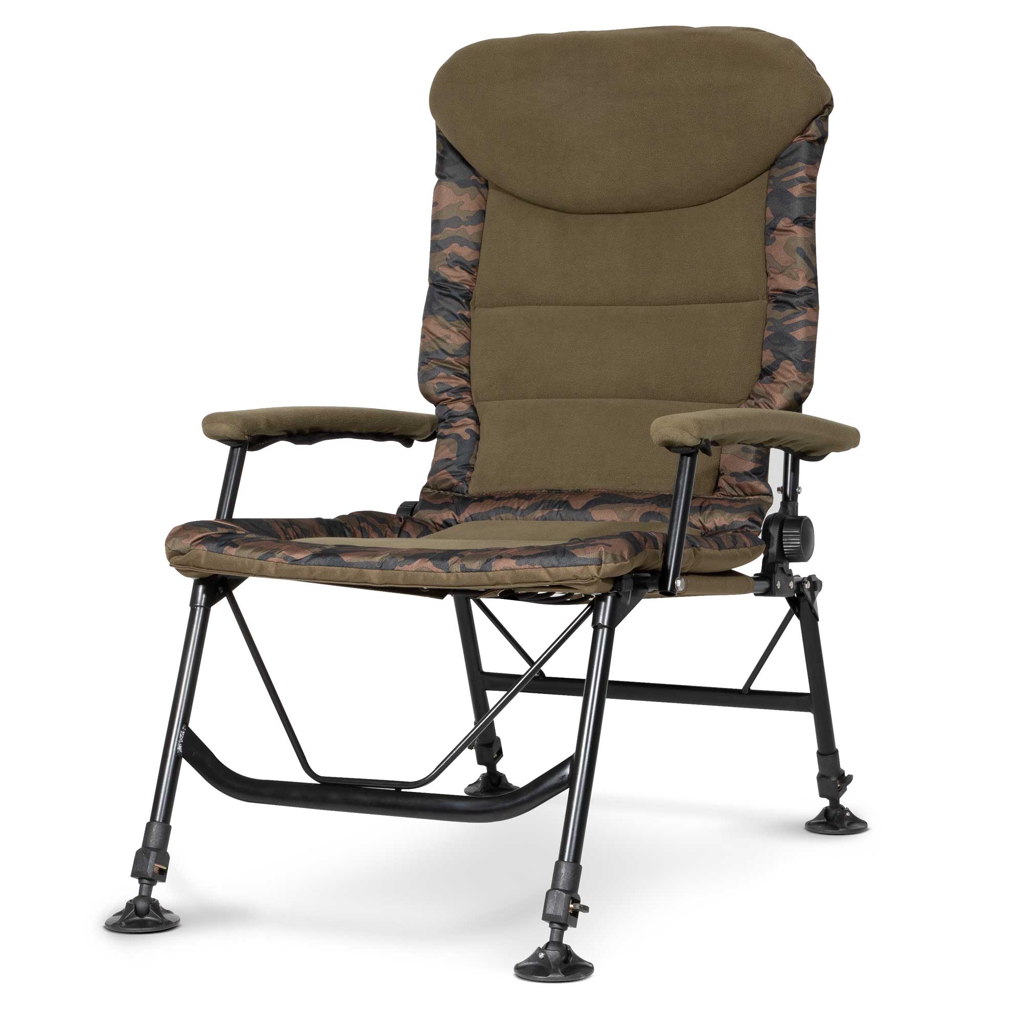 Deluxe Portable Fishing Chair, Reclining, Padded Armrests, Adjustable, Rotating Feet - DL73