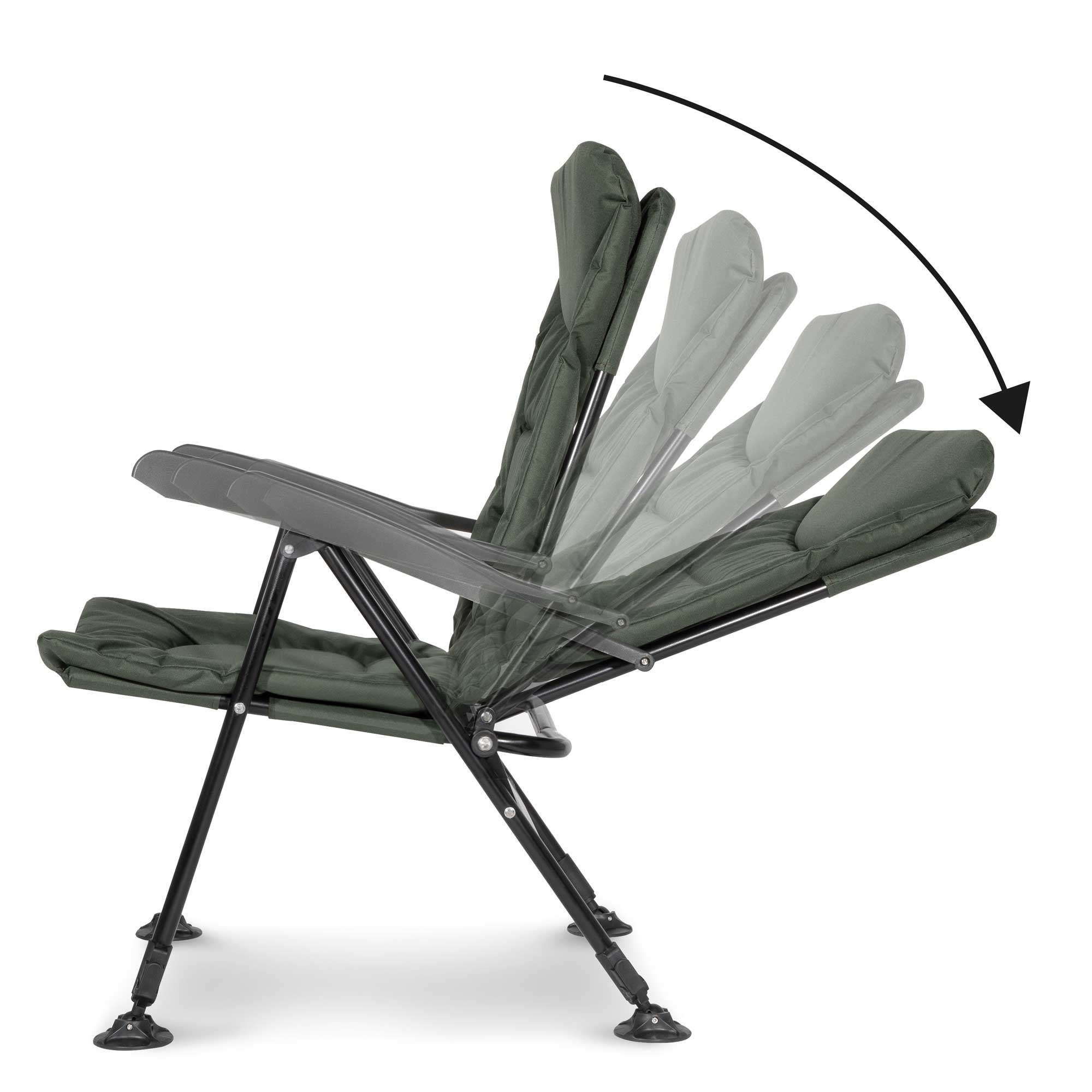 Dellonda Portable Fishing/Camping Chair, Reclining, Adjustable Height, Water Resistant, Foldable - Dellonda