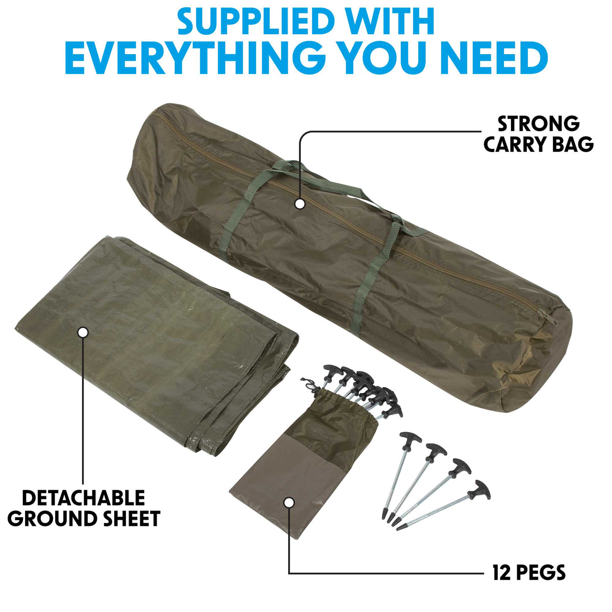 Dellonda Fishing Bivvy Carp Tent Lightweight 2-Person Waterproof & UV  Protection Quick Assembly Pre-Threaded Poles with Ground Sheet & Heavy Duty  Ground Pegs - DL76 : : Sports & Outdoors