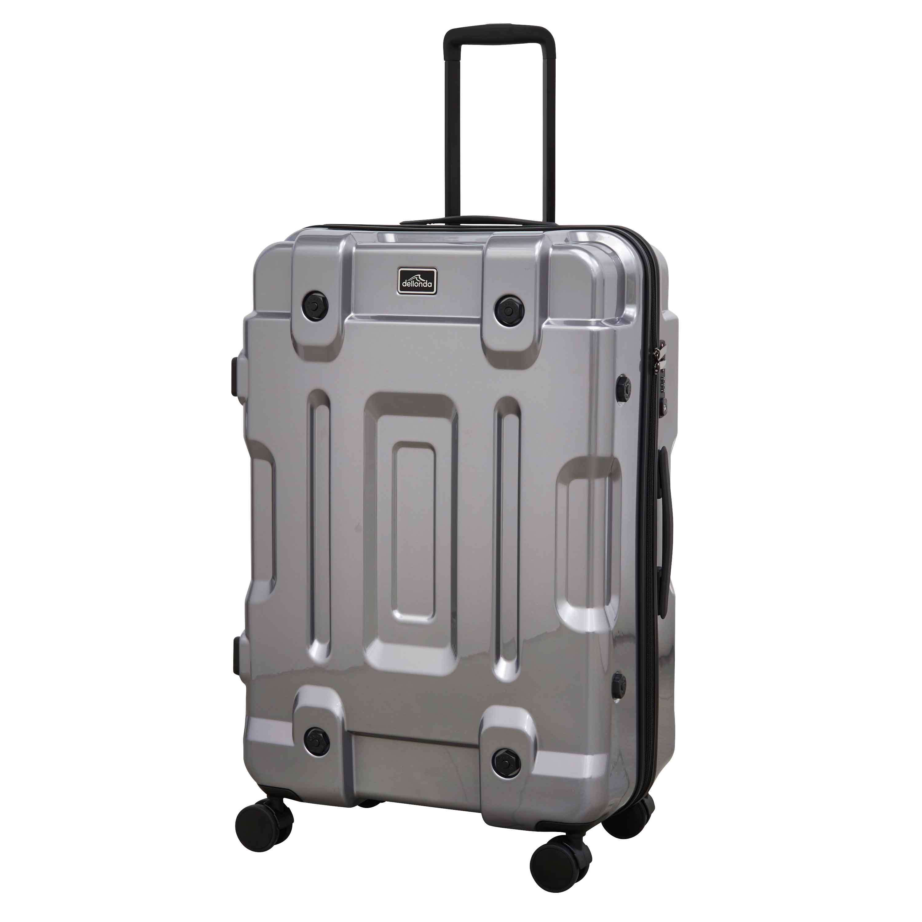 3-Piece Lightweight ABS/PC Luggage Set with TSA Lock  - 20", 24", 28" - Silver - DL9 - Dellonda