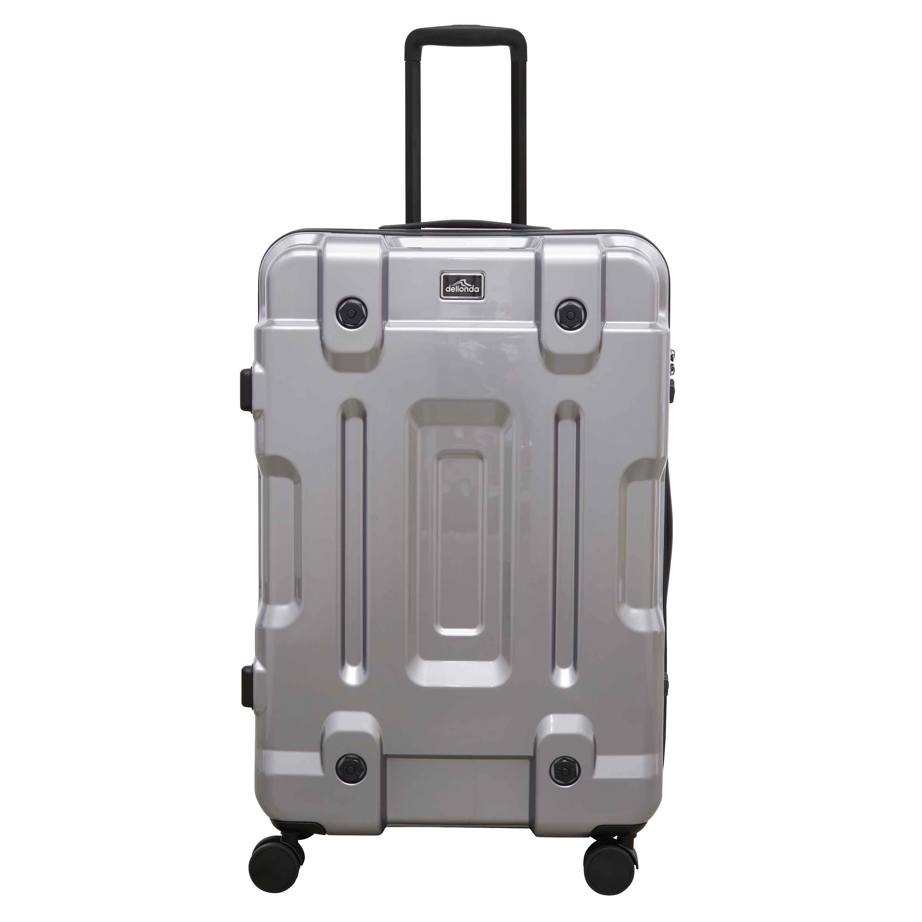 3-Piece Lightweight ABS/PC Luggage Set with TSA Lock  - 20", 24", 28" - Silver - DL9 - Dellonda